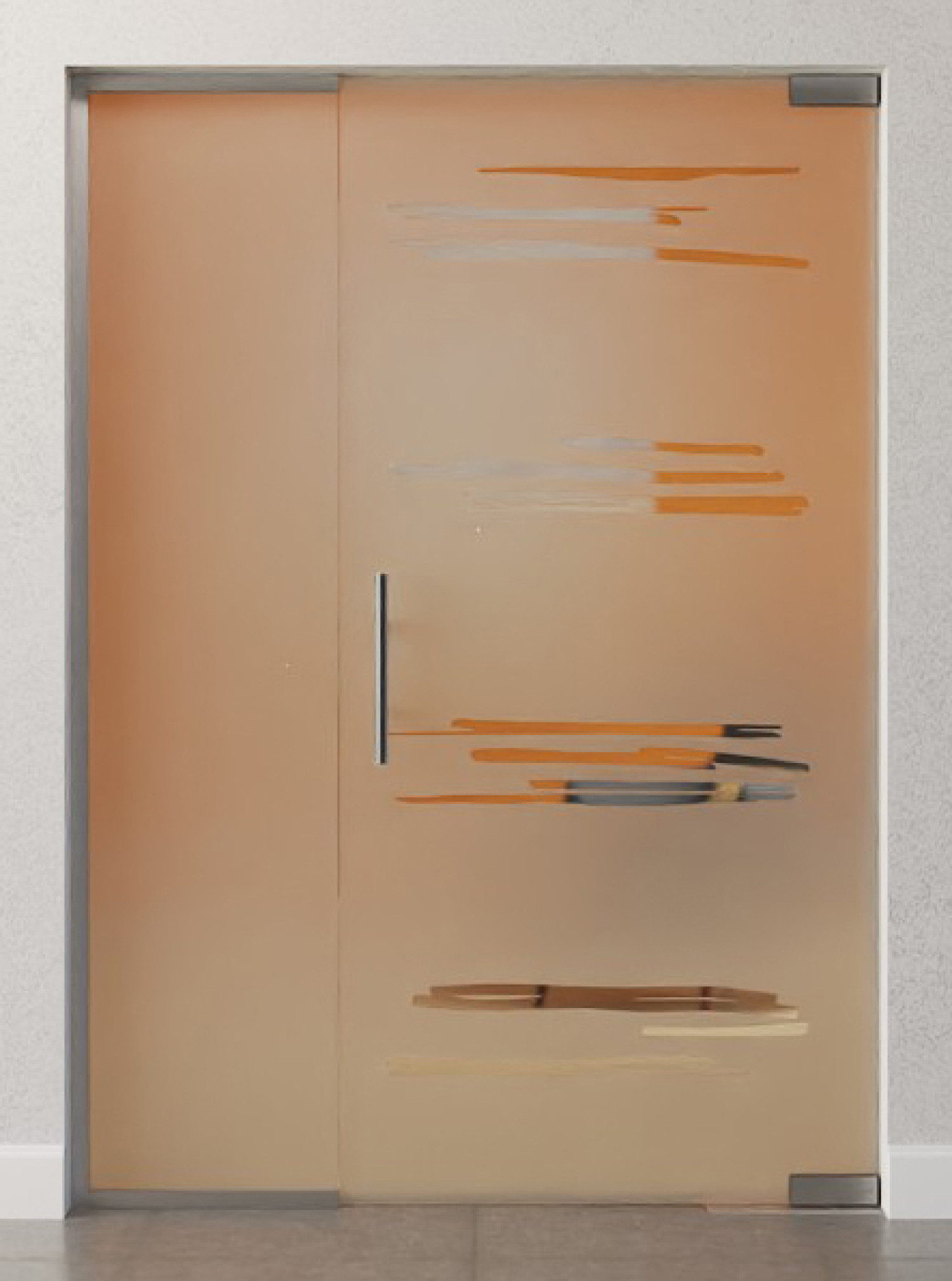 Bild von Bukarest Motiv klar Glaspendeltür mit festem Seitenteil DORMA Mundus BTS Variante 2 - Erkelenz