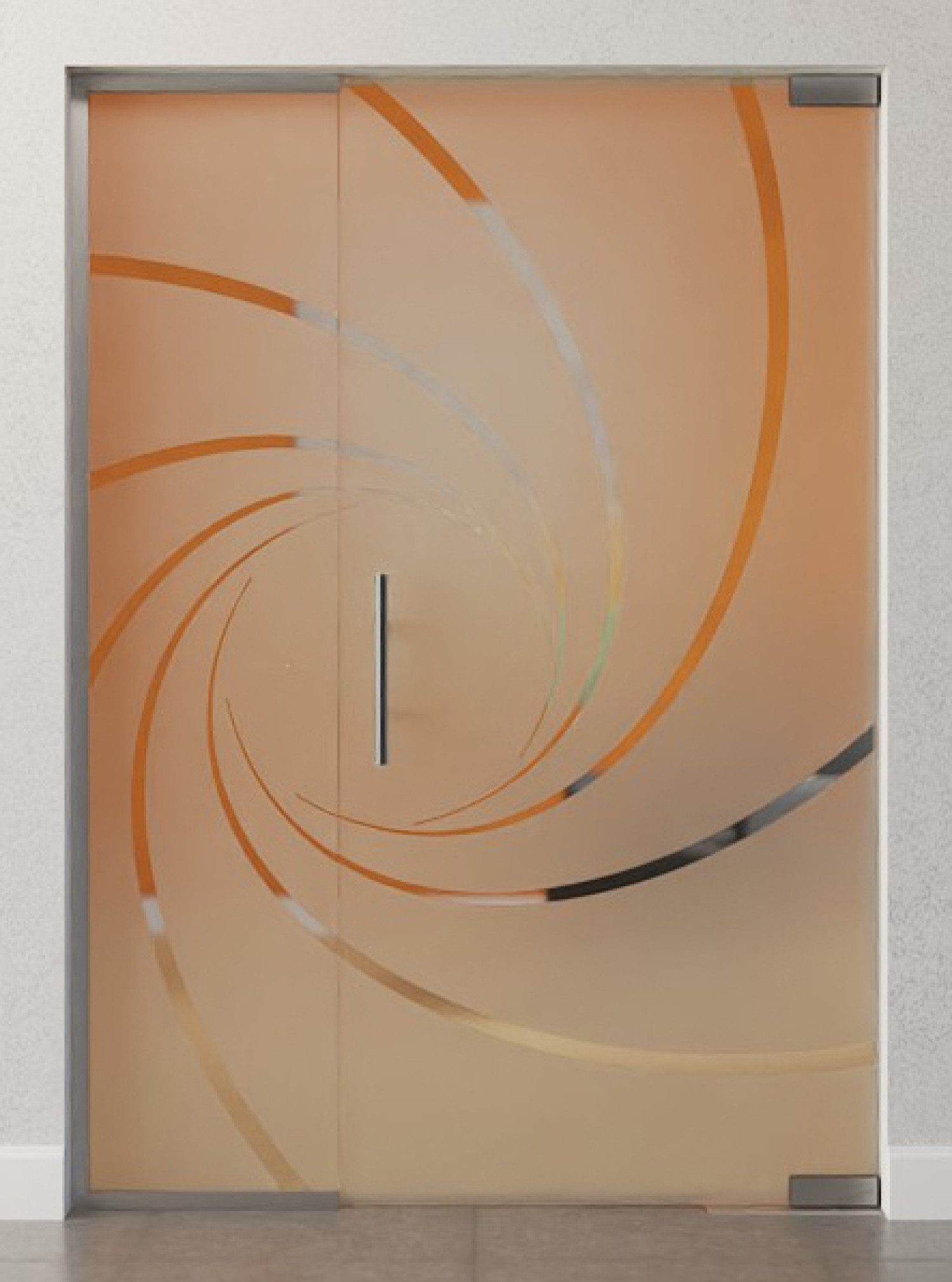 Bild von Cristall Motiv klar Glaspendeltür mit festem Seitenteil DORMA Mundus BTS Variante 2 - Erkelenz