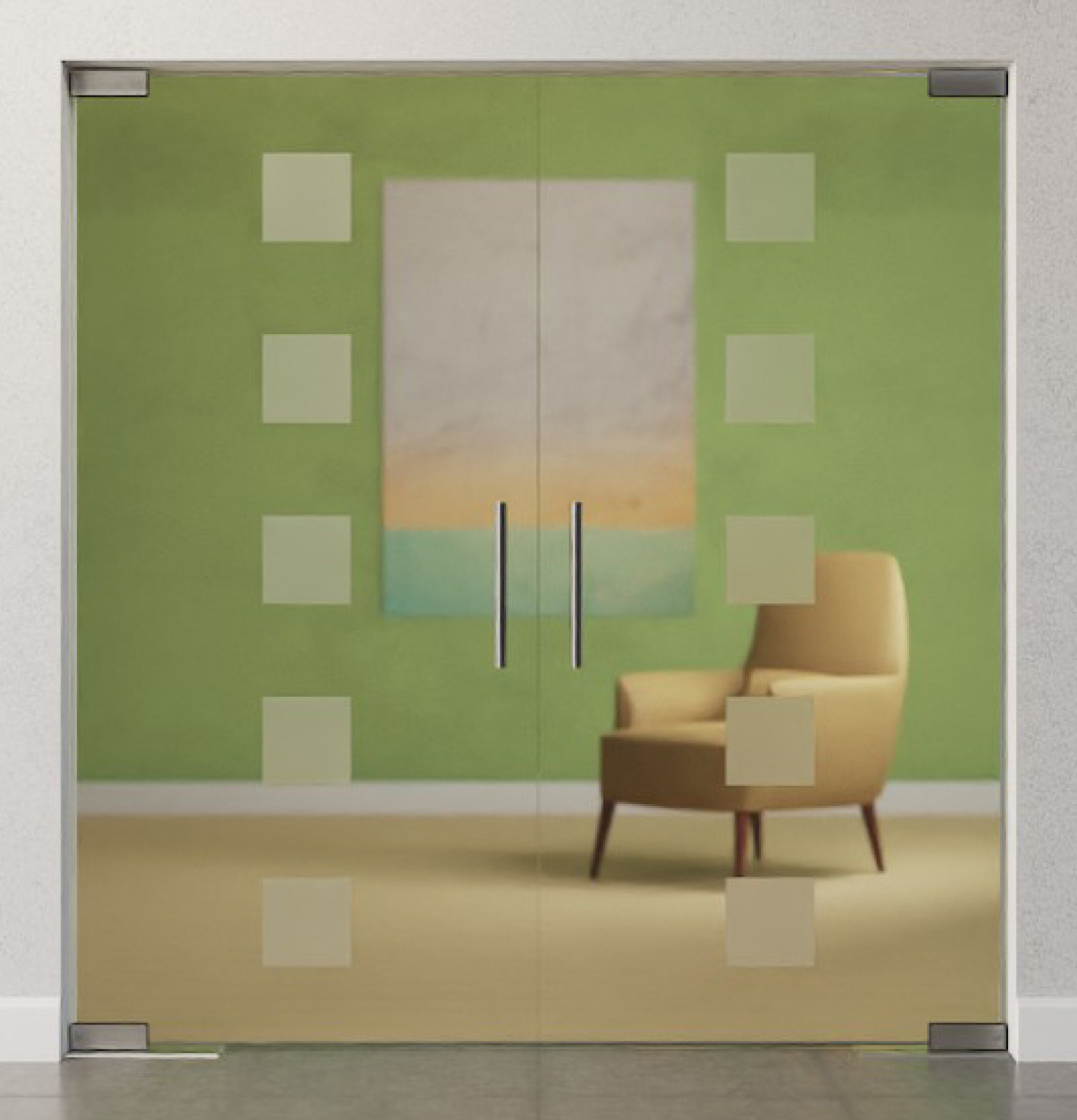 Bild von Cinque Motiv matt 2-flg. Glaspendeltür DORMA Mundus BTS Variante 4 - Erkelenz