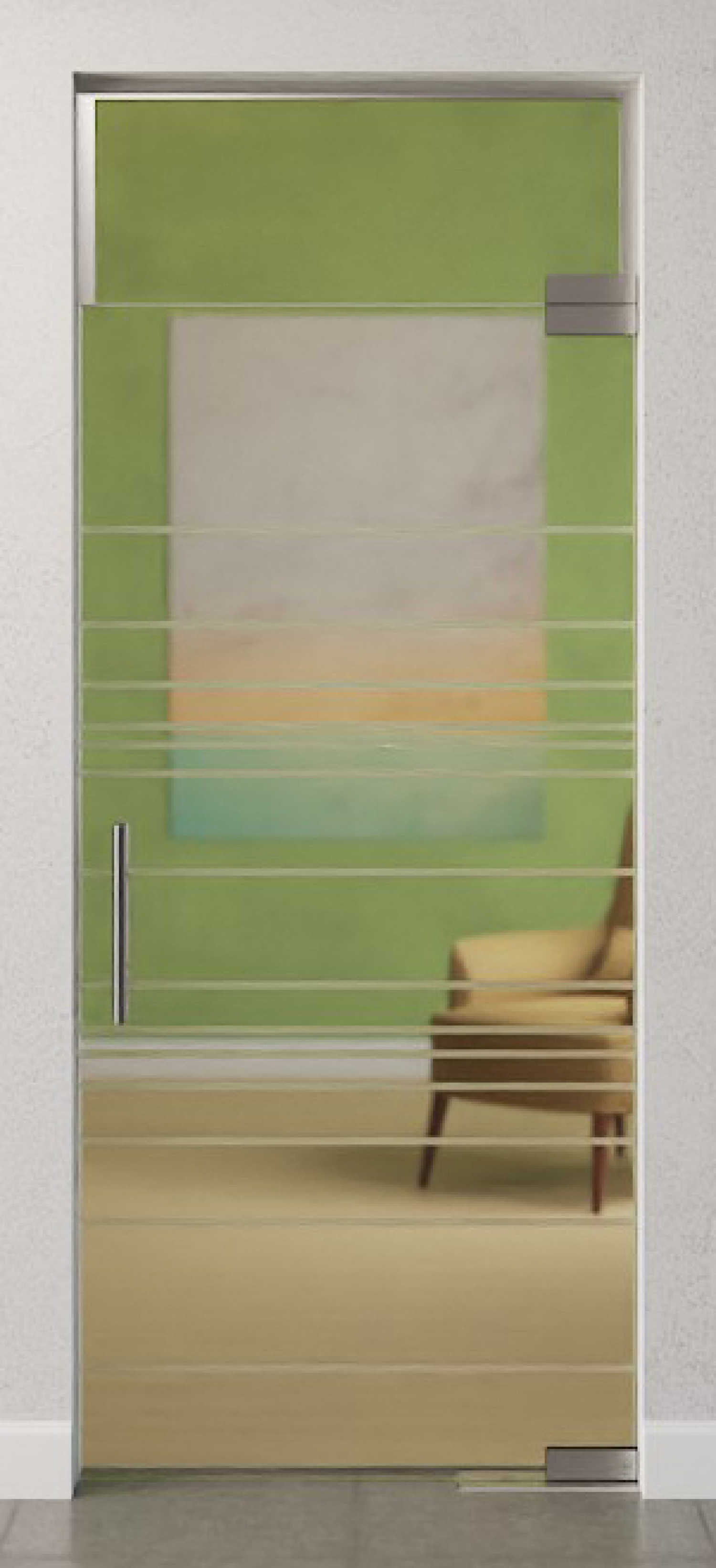 Bild von Quer Motiv matt Glaspendeltür mit Oberlicht DORMA Mundus BTS Variante 7 - Erkelenz