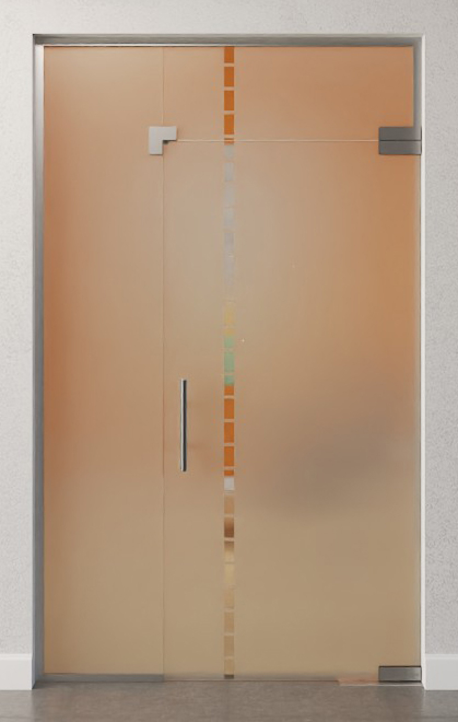 Bild von Algo Motiv klar Glaspendeltür mit festem Seitenteil und Oberlicht DORMA Mundus BTS Variante 8 - Erkelenz