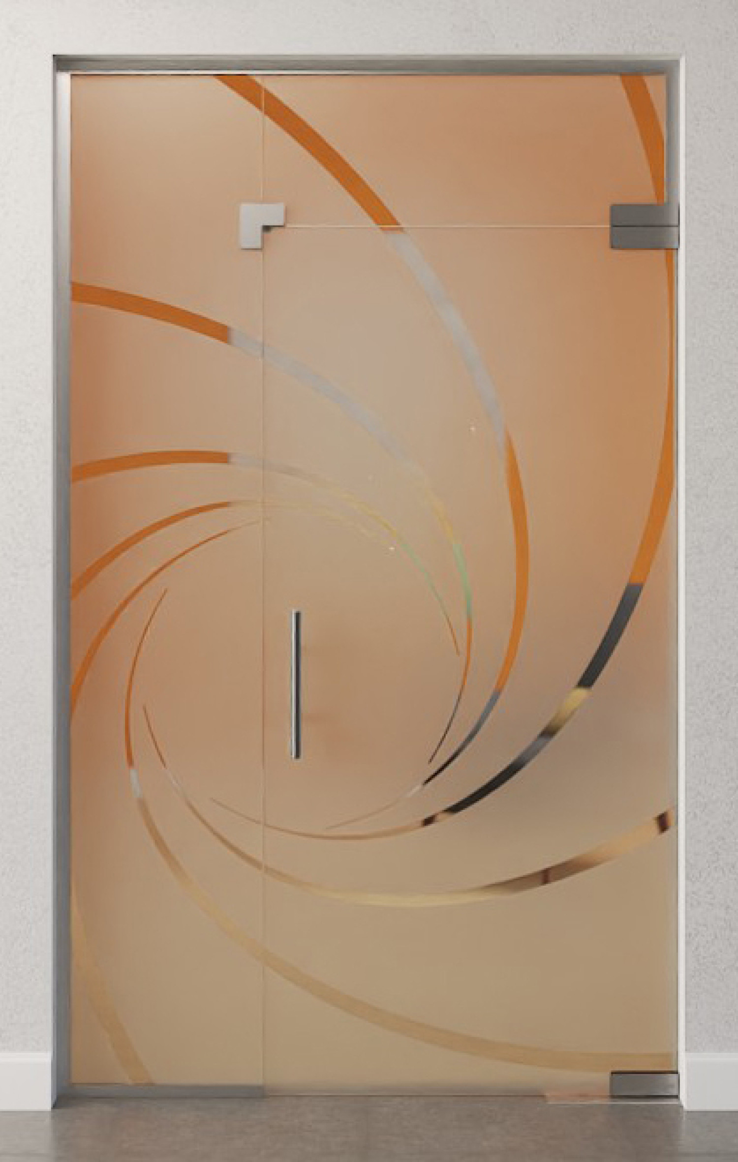 Bild von Cristall Motiv klar Glaspendeltür mit festem Seitenteil und Oberlicht DORMA Mundus BTS Variante 8 - Erkelenz