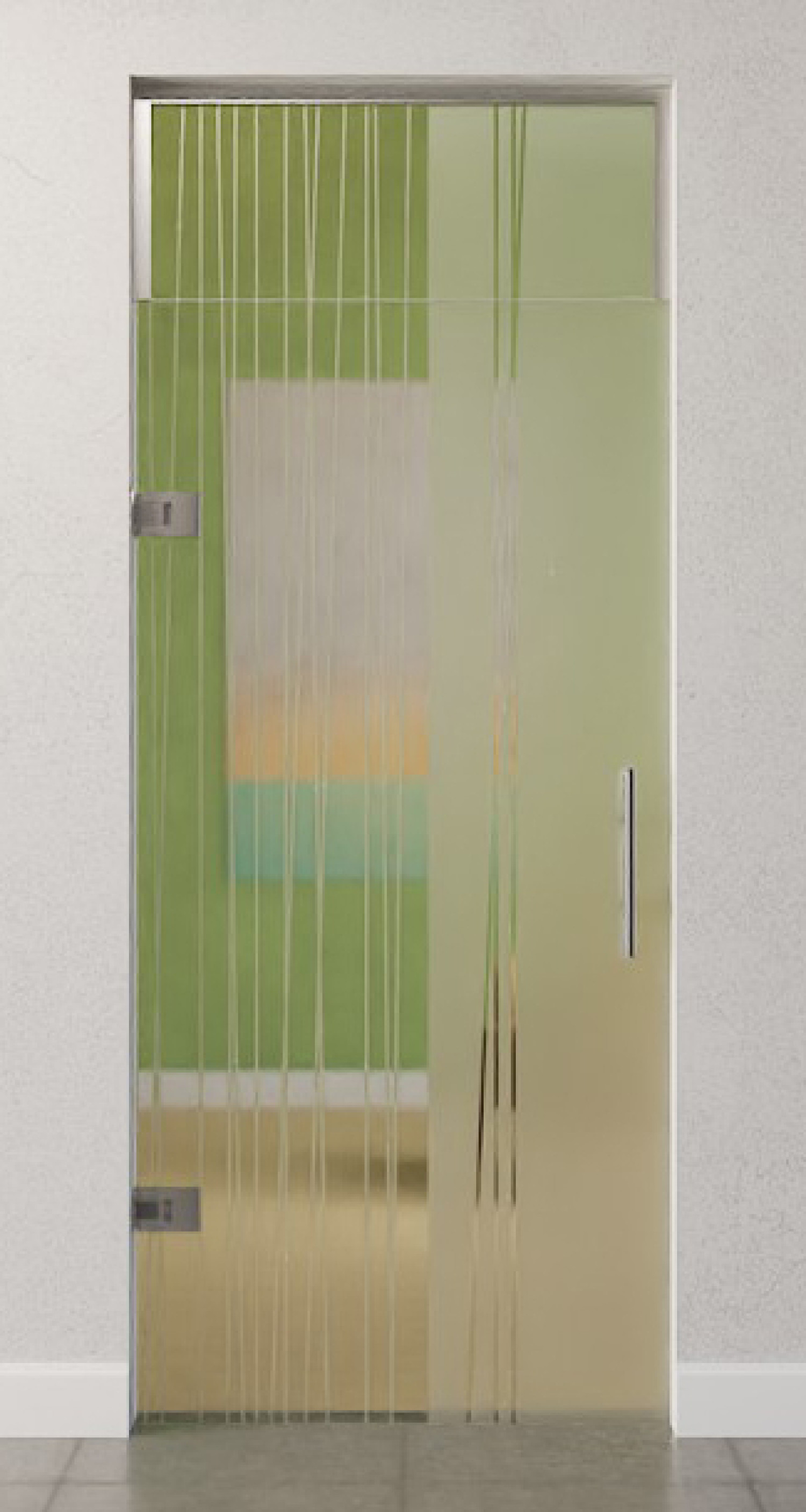 Bild von Linie 1 Motiv klar Glaspendeltür mit Oberlicht DORMA Tensor Variante 1 - Erkelenz