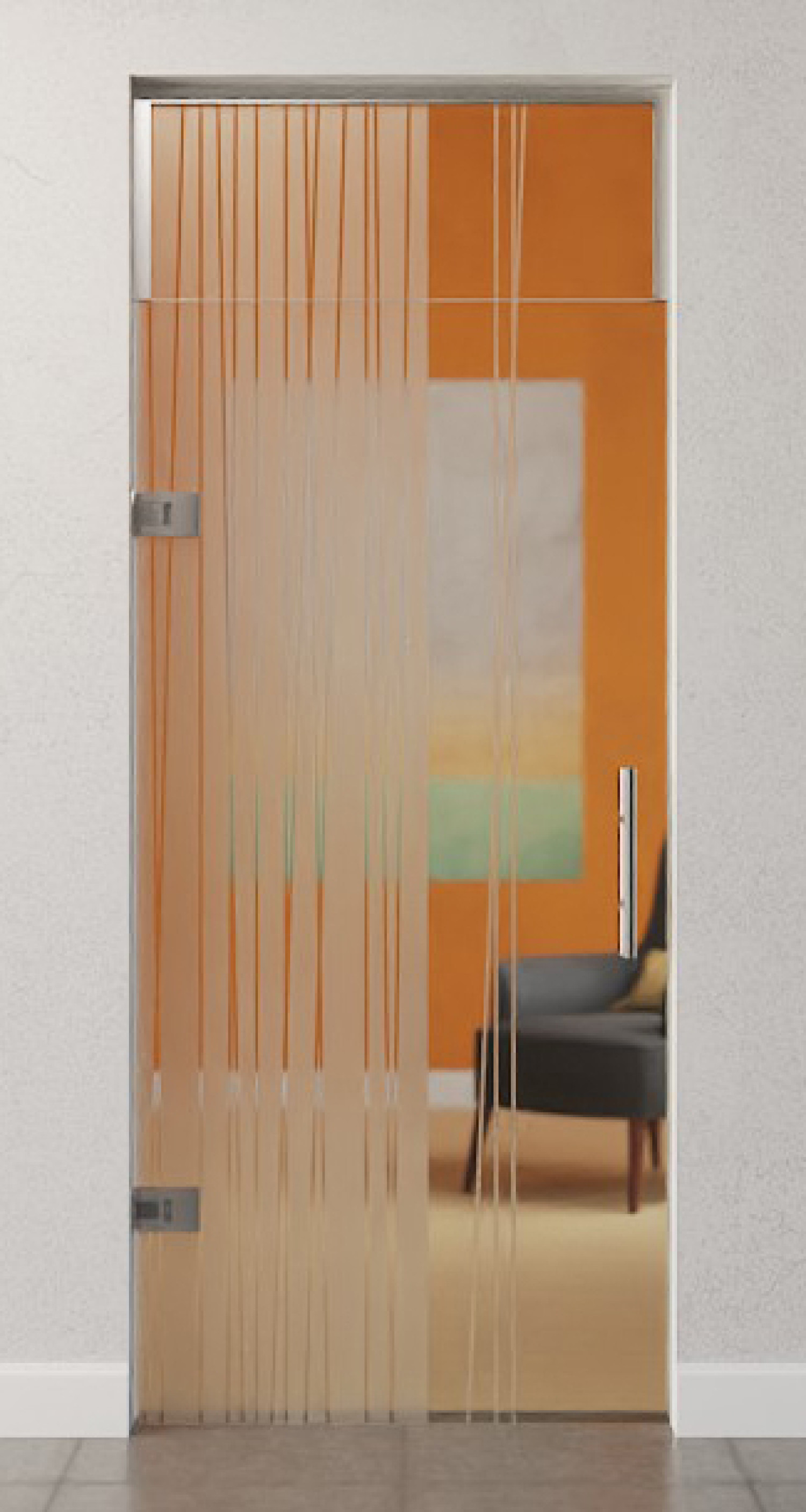 Bild von Linie 1 Motiv matt Glaspendeltür mit Oberlicht DORMA Tensor Variante 1 - Erkelenz