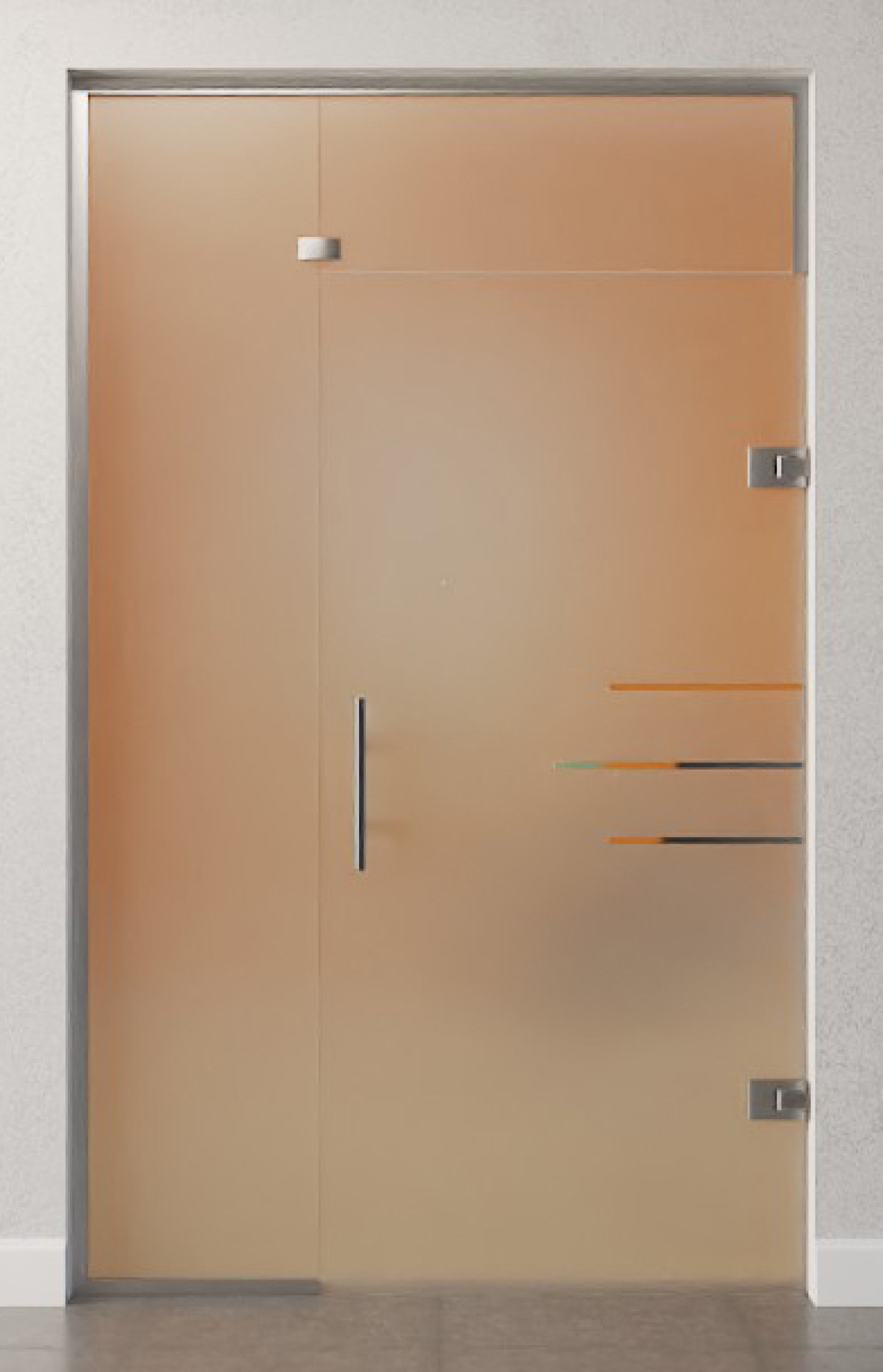 Bild von Bahia Motiv klar Glaspendeltür mit festem Seitenteil und Oberlicht DORMA Tensor Variante 3 - Erkelenz