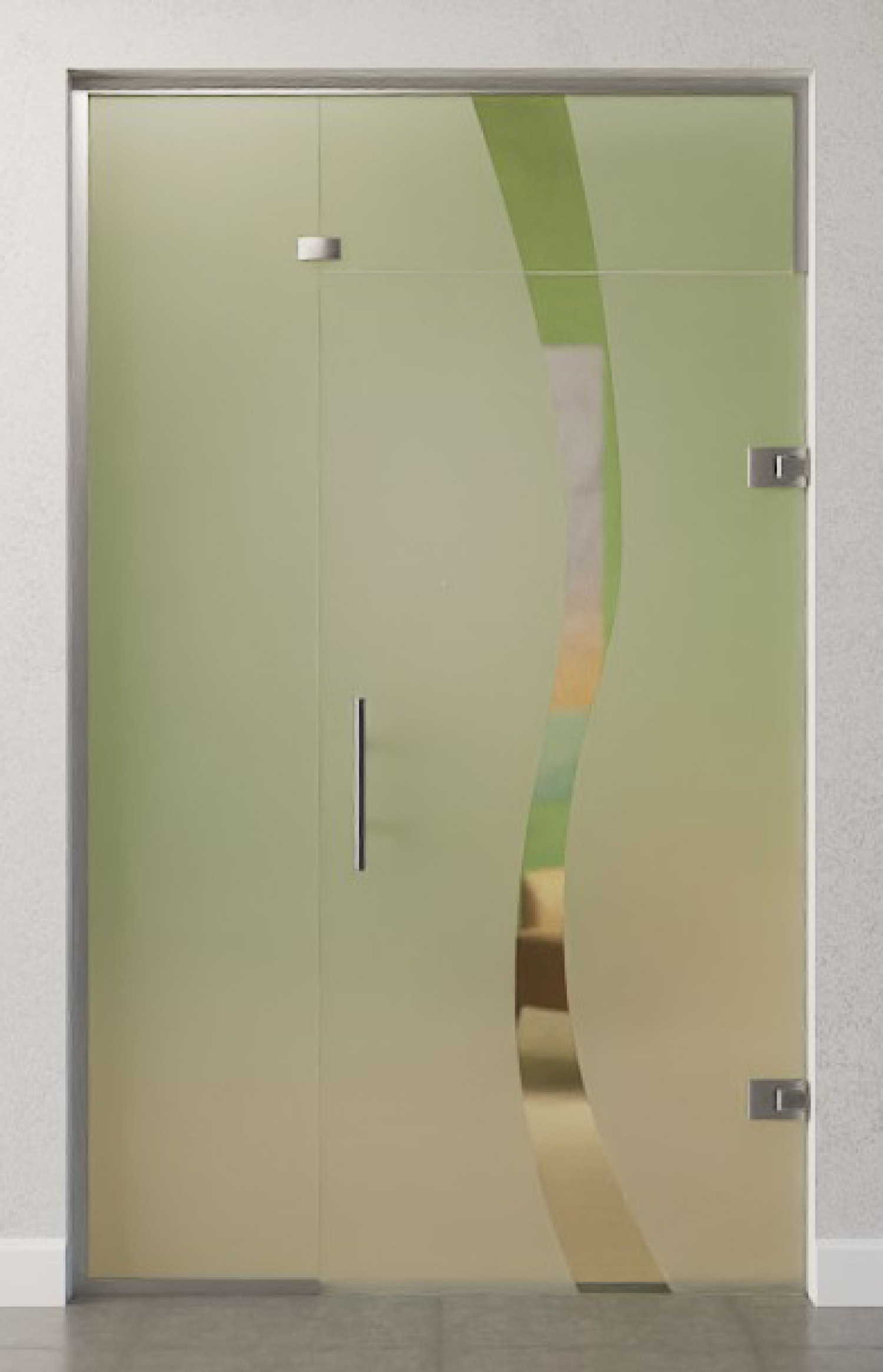 Bild von Bergamo Motiv klar Glaspendeltür mit festem Seitenteil und Oberlicht DORMA Tensor Variante 3 - Erkelenz