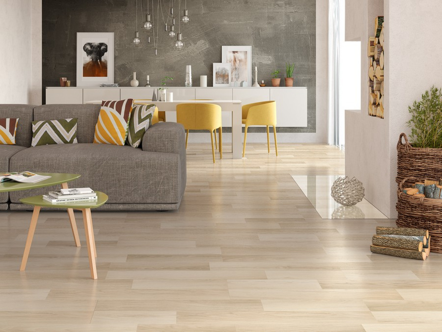 Ansicht von Eiche hell strukturiert 2-Stab Life Laminat - Wiparquet