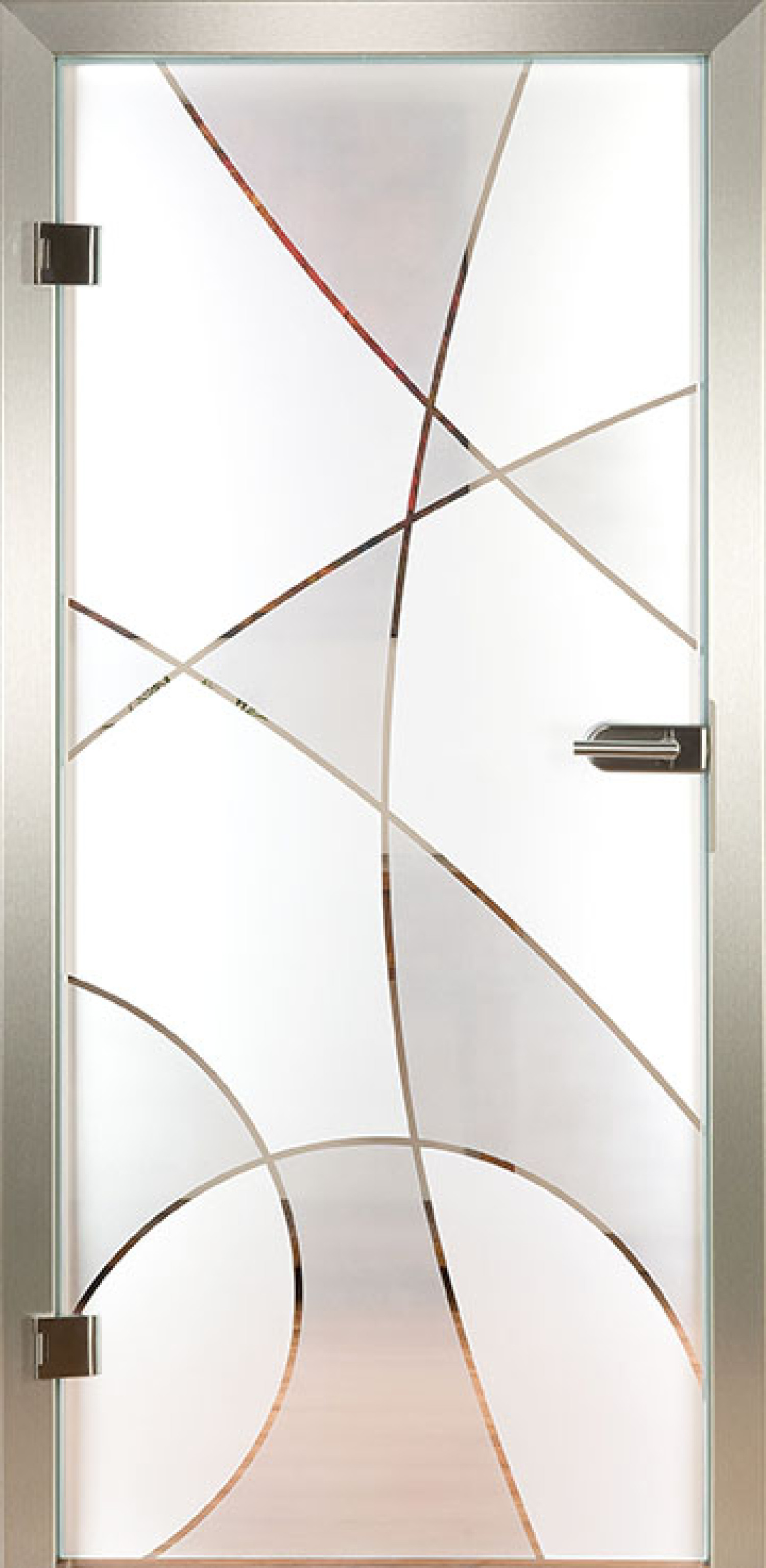 PIKTURA LOFT Glastür Curves I mit Sandstrahlmotiv