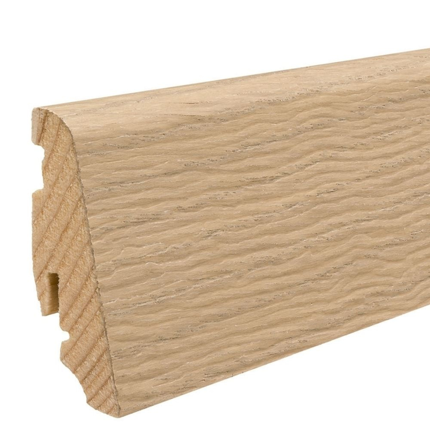 HARO Sockelleiste für Parkett Eiche lichtweiß strukturiert furniert matt versiegelt (19 x 58 x 2200 mm)