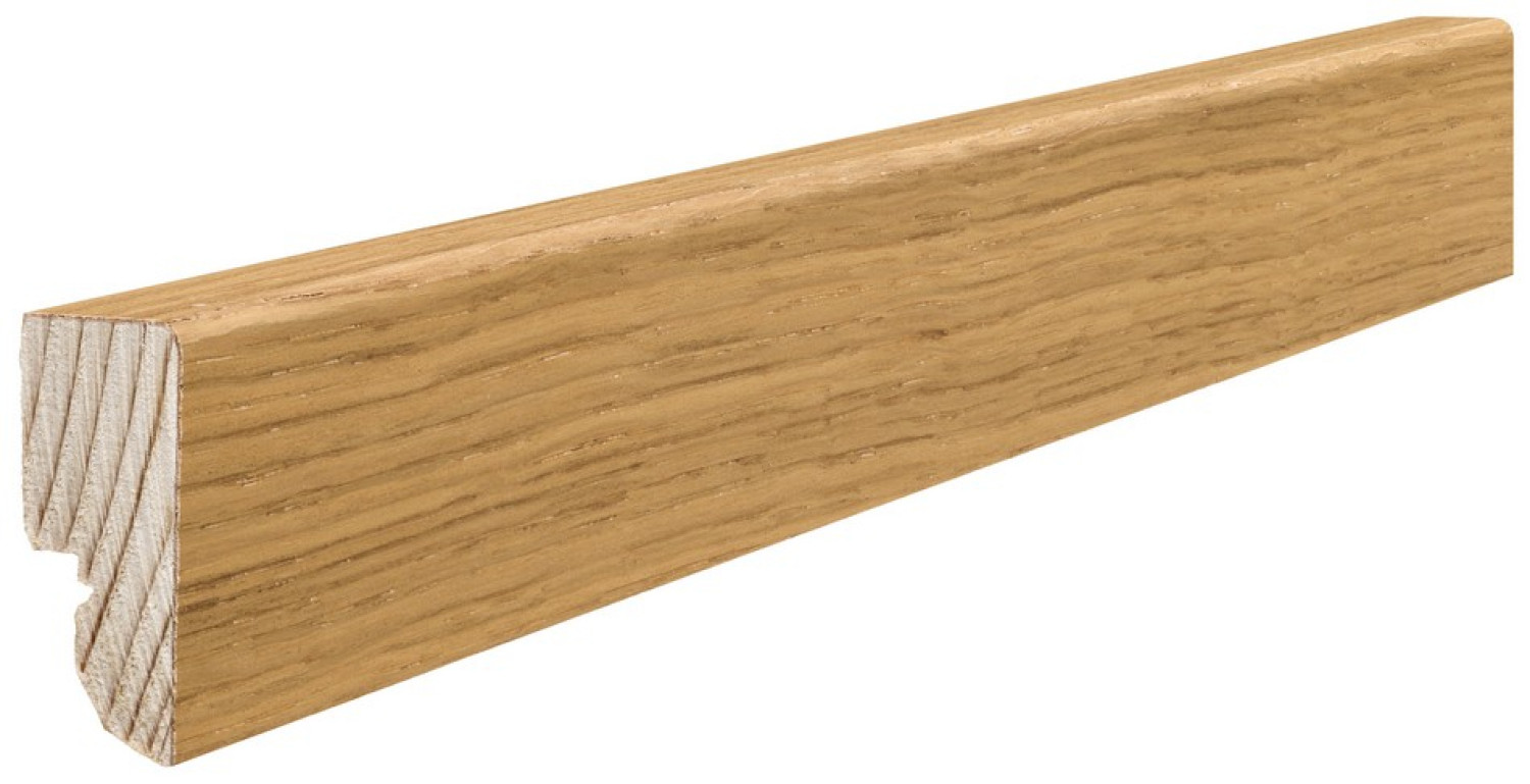 Ansicht von Sockelleiste mit Dämmstreifen für Parkett Eiche furniert geölt ohne Fräsung (16 x 40 x 2500 mm) - Haro