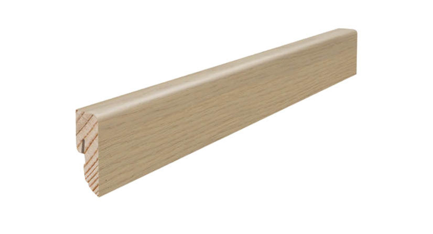 Ansicht von Sockelleiste für Parkett Eiche lichtweiß furniert (16 x 40 x 2200 mm) - Haro