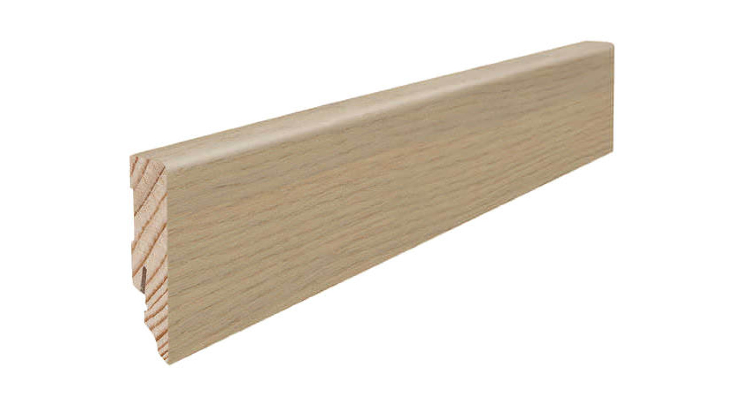 Ansicht von Sockelleiste für Parkett Eiche lichtweiß furniert (16 x 58 x 2200 mm) - Haro