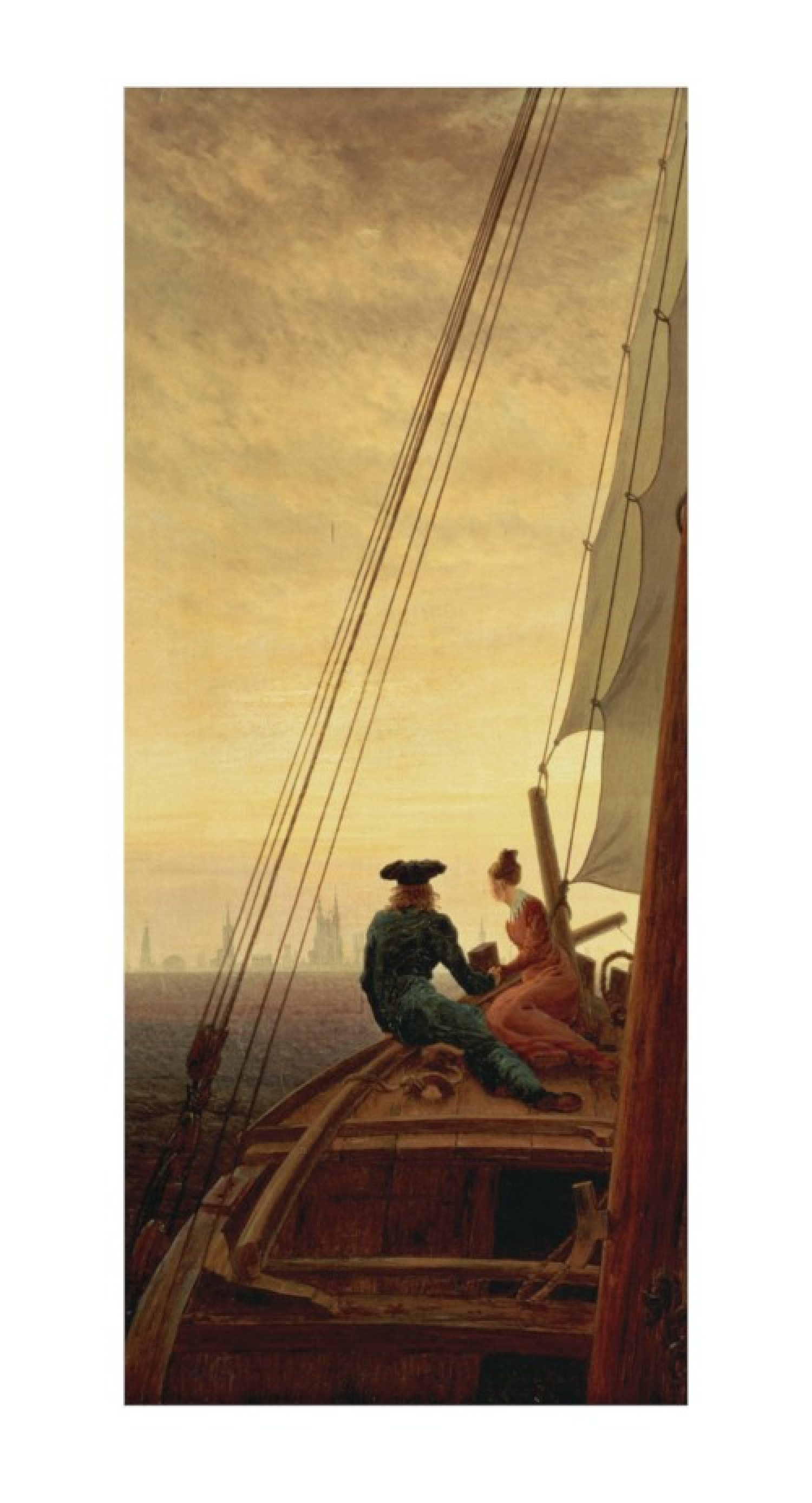 Caspar David Friedrich Reproduktion auf eigener Innentür Auf einem Segelschiff