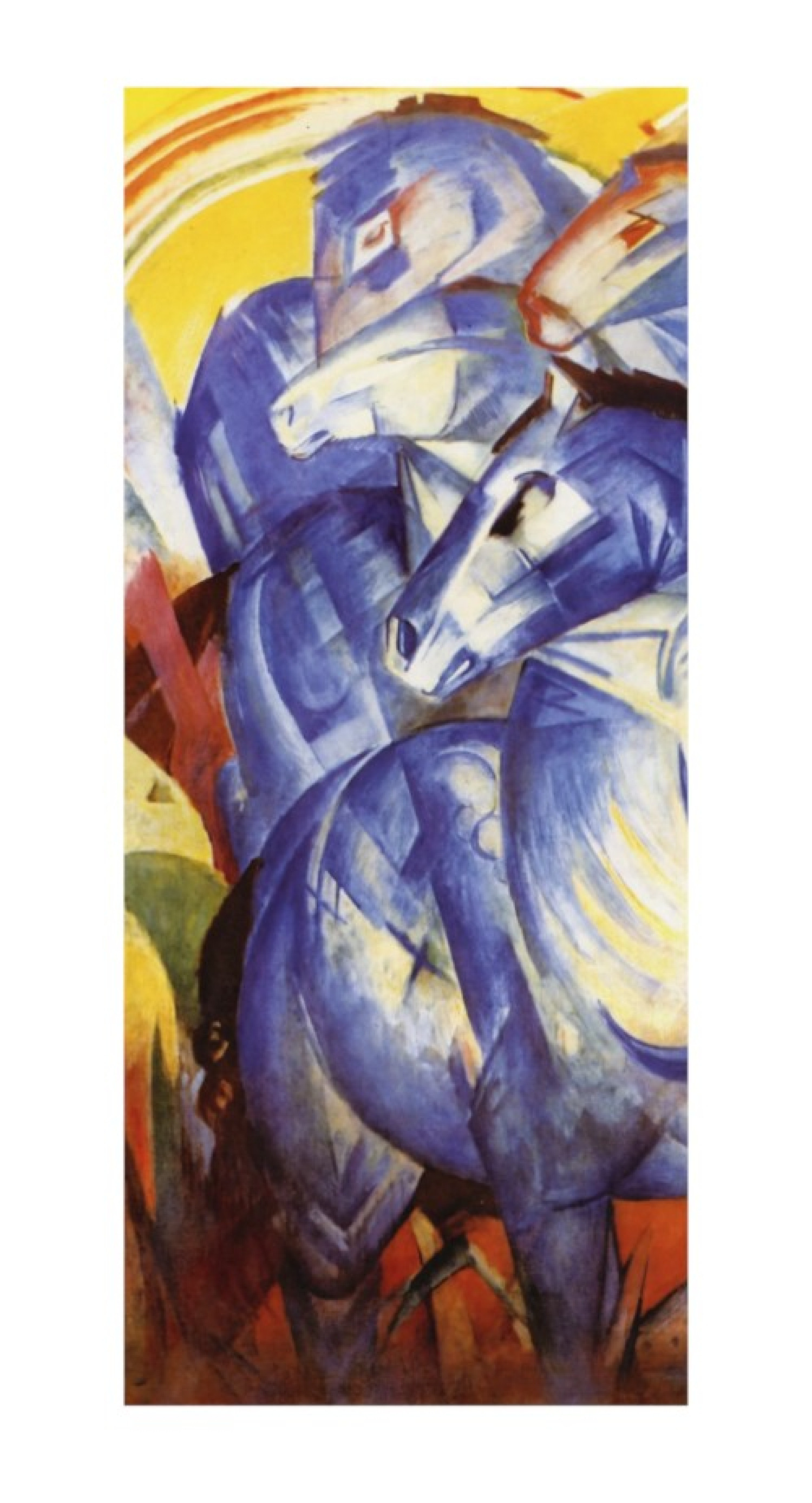 Franz Marc Reproduktion auf eigener Innentür Der Turm der blauen Pferde