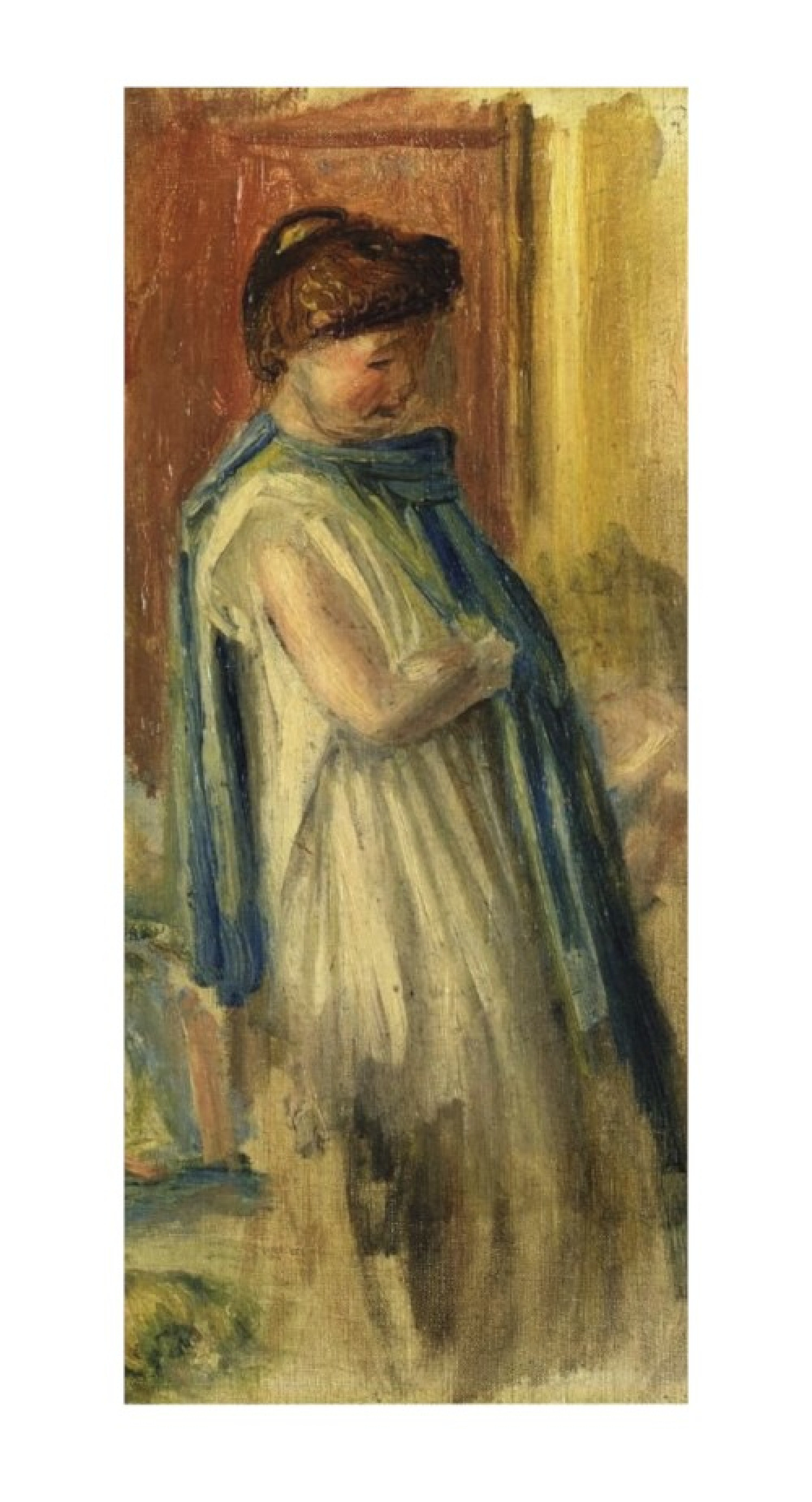 Pierre-Auguste Renoir Reproduktion auf eigener Innentür Junge Frau stehend