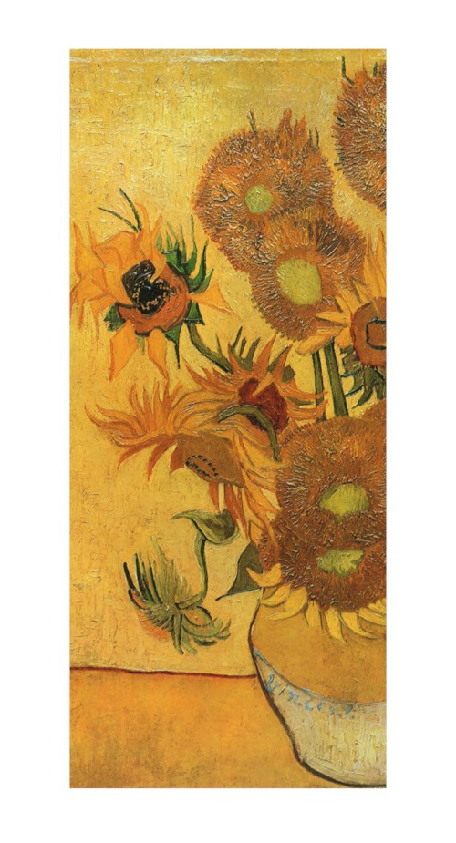 Vincent van Gogh Reproduktion auf eigener Innentür Fünfzehn Sonnenblumen