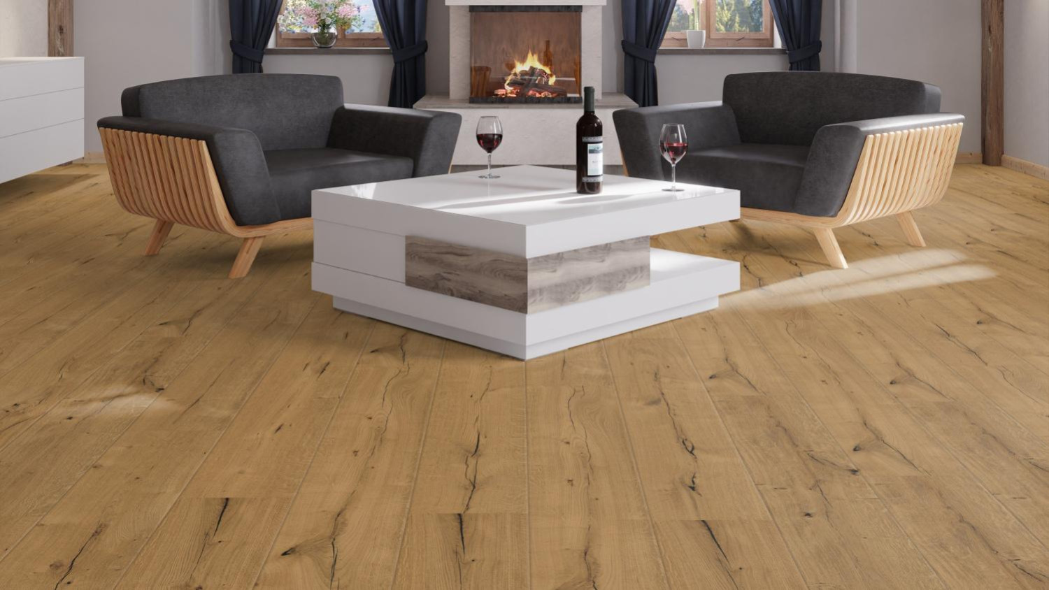 KRONO ORIGINAL Holzboden Eiche Sunderland O274 Veneer Parquet