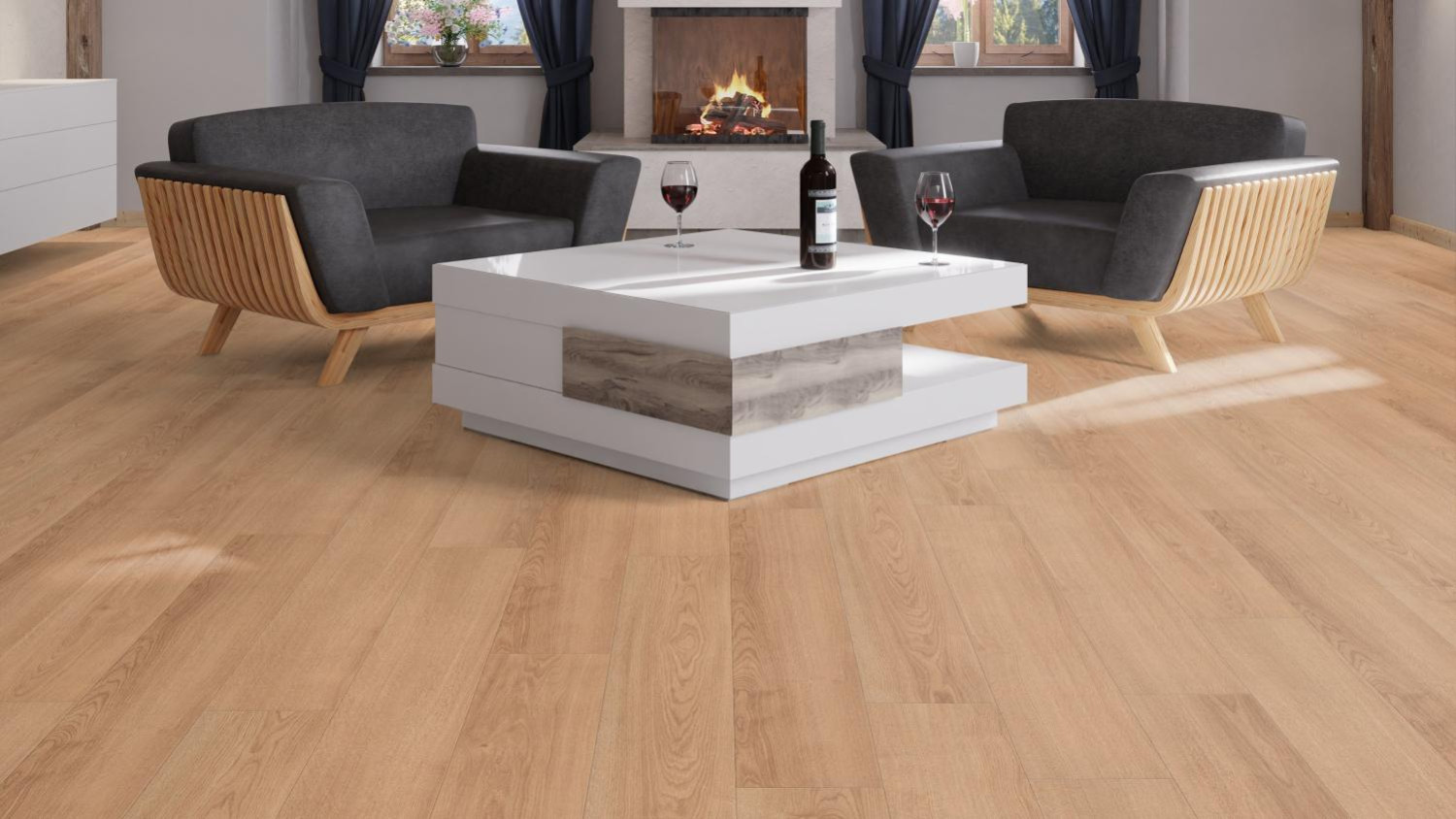 Ansicht von Eiche Tundra strukturiert 1-Stab Living Laminat - Wiparquet