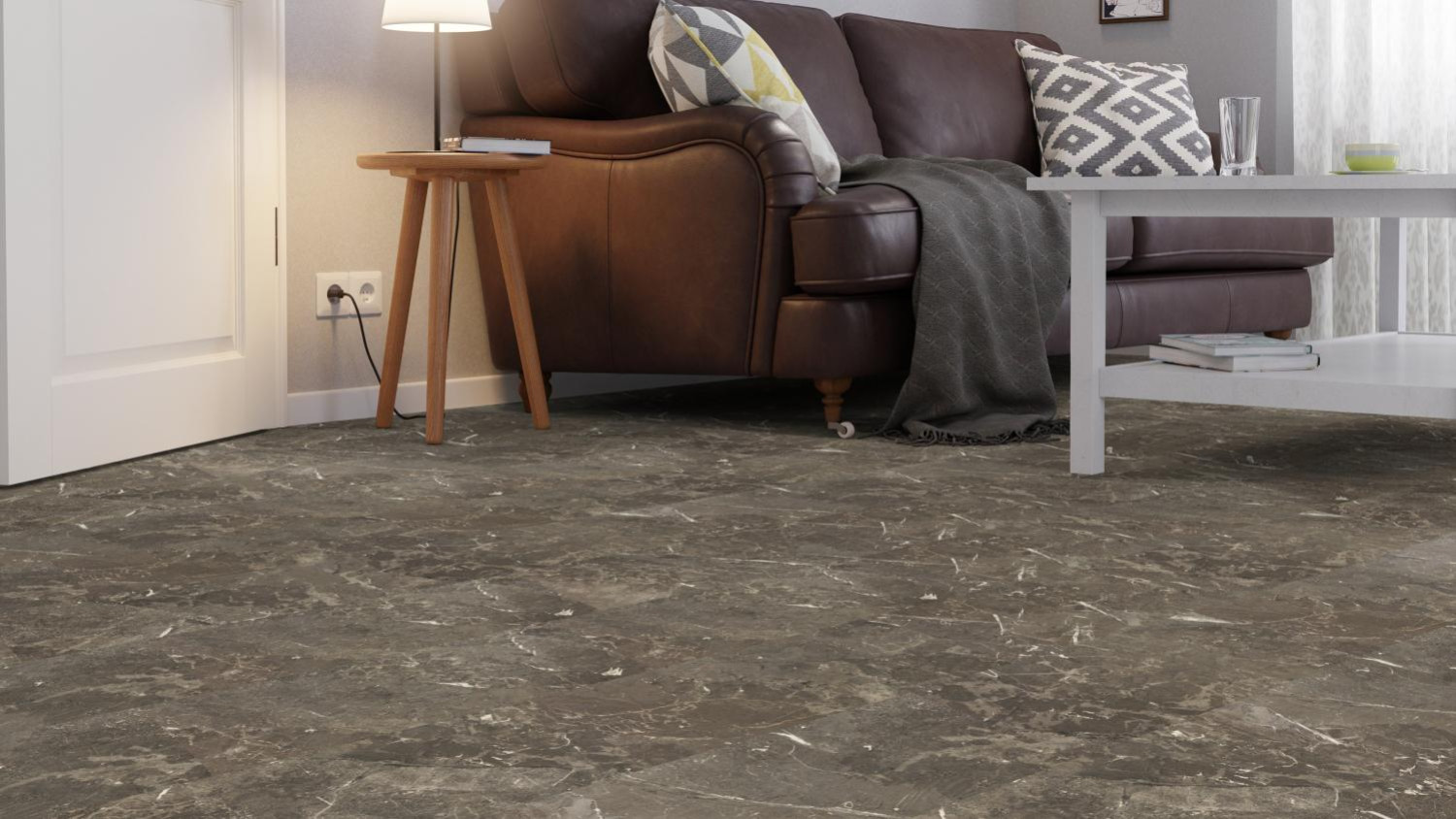 Perspektive von Granit schwarz Steinstruktur Autentico Laminat - Wiparquet