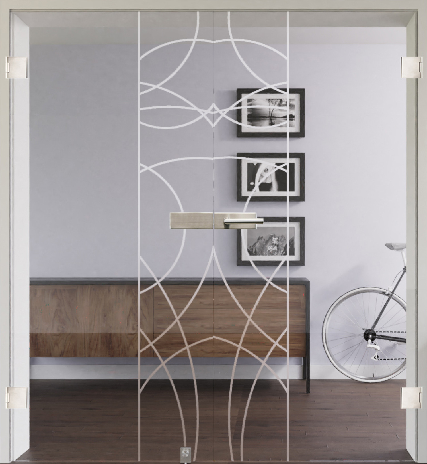 Bild mit Modell 3002 negativ Ganzglas Doppelflügeltür - Lienbacher Glas