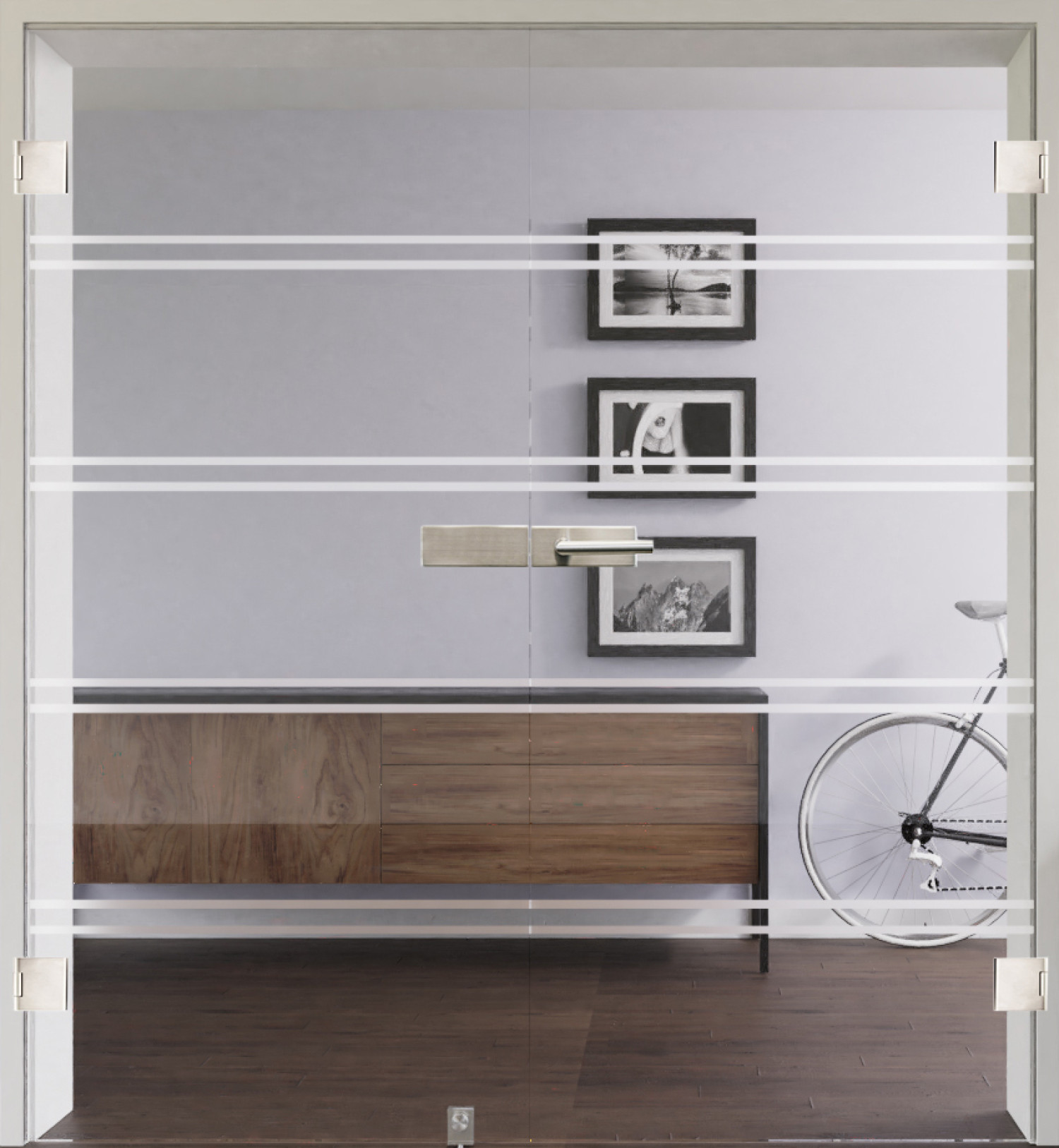 Bild mit Modell 346 negativ Ganzglas Doppelflügeltür - Lienbacher Glas