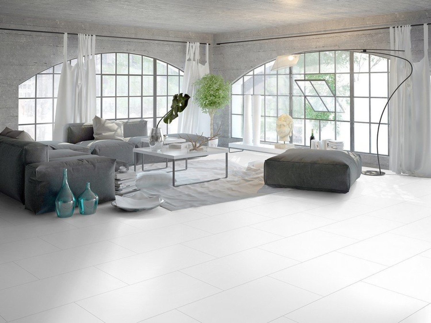 Ansicht von Deine Tür Collection Designboden Uni weiss Neo Vario 60/30 Bild 1