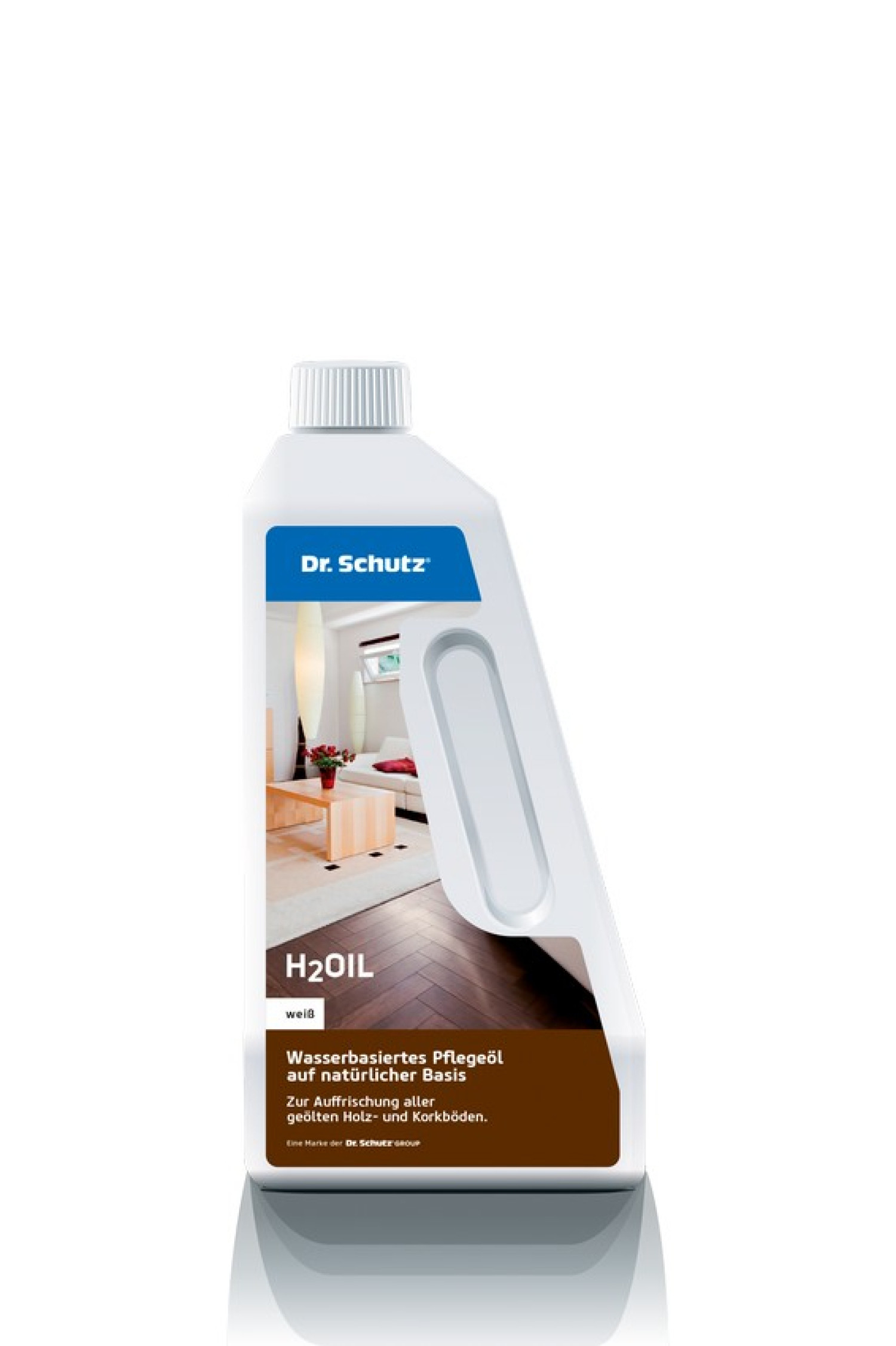 Ansicht von H2Oil weiss 750 ml für Parkett- und Korkböden - Dr. Schutz