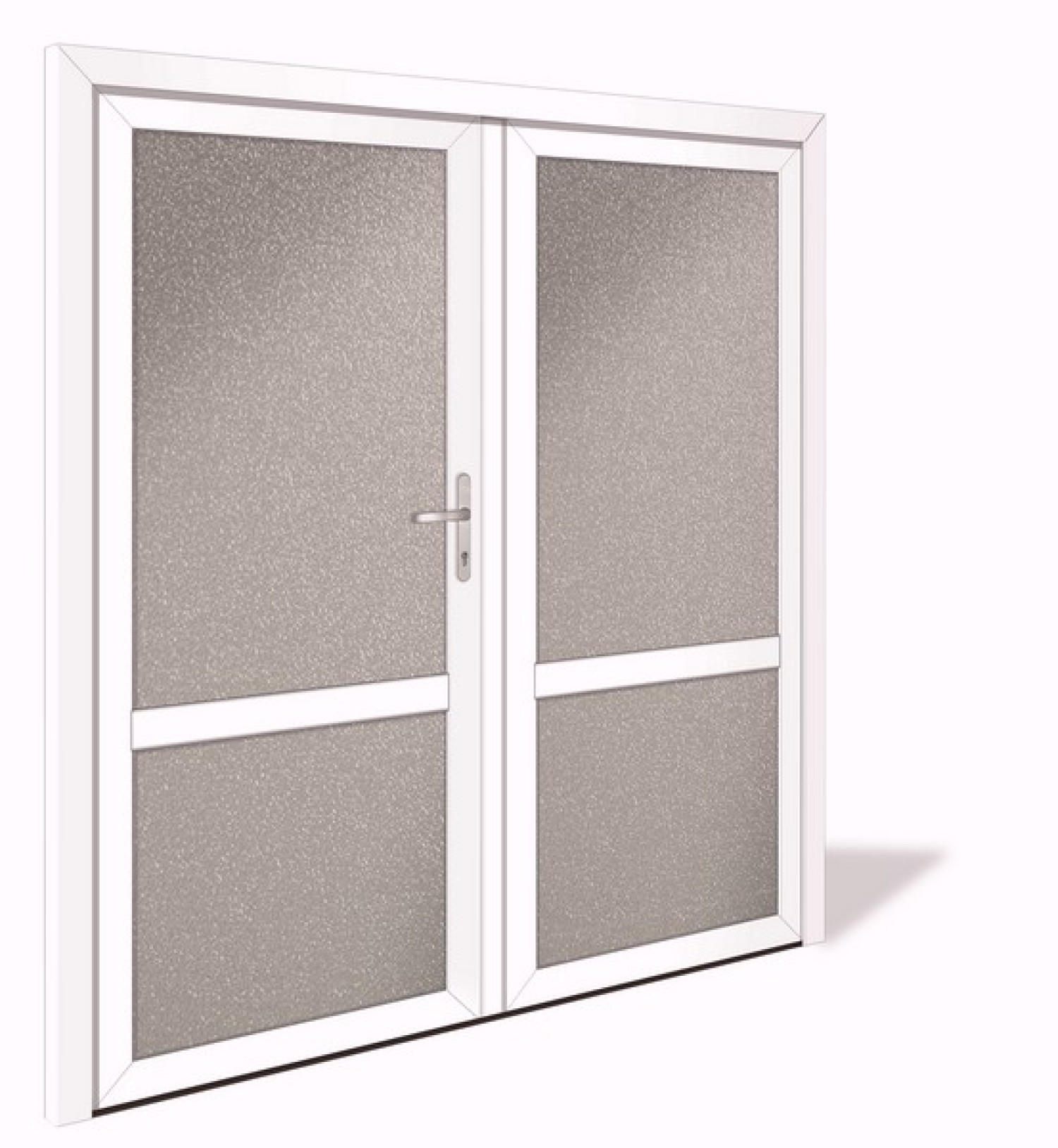NET 1027-2 Kunststoff Doppelflügel Nebeneingangstür mit Glasausschnitt - Interio