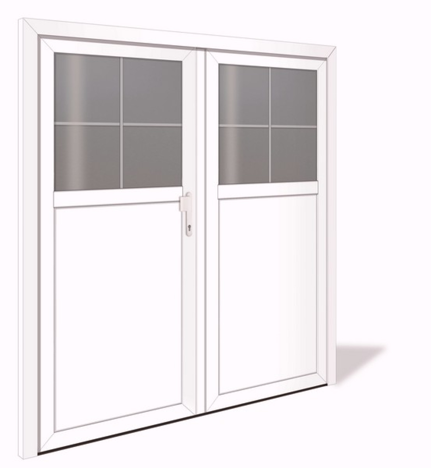 NET 1040-2 Aluminium Doppelflügel Nebeneingangstür mit Glasausschnitt - Interio