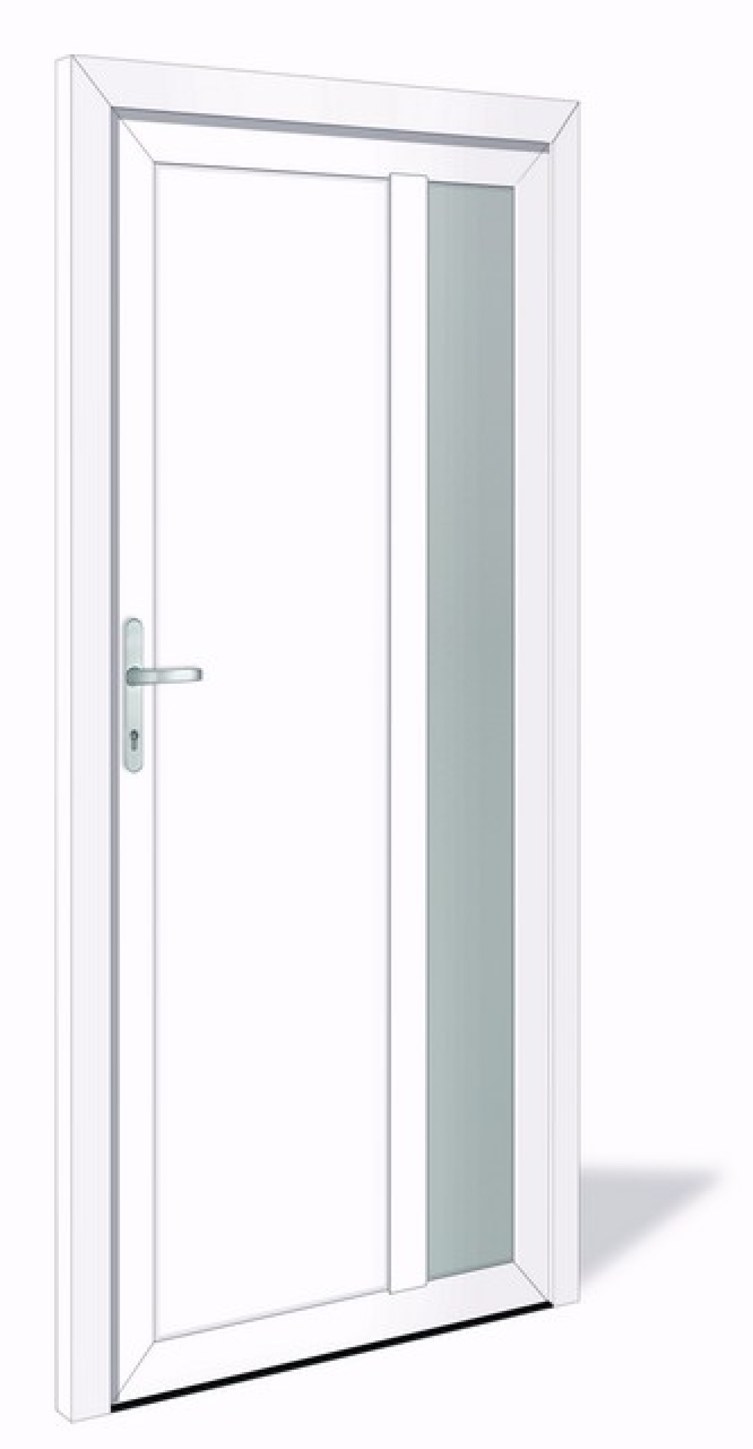 NET 1053 Aluminium Nebeneingangstür mit Glasausschnitt - Interio