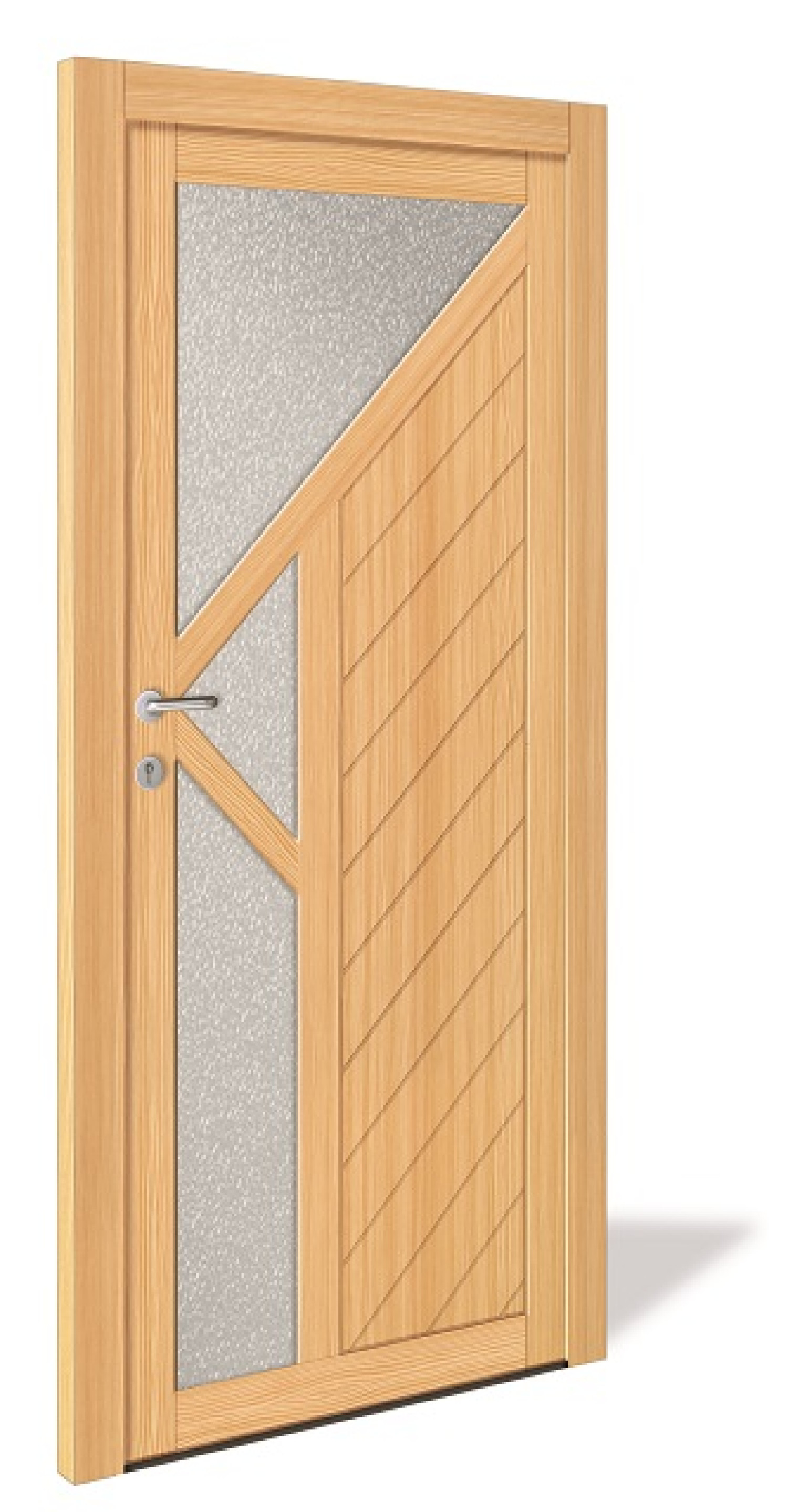 NET 1061 Holz Nebeneingangstür mit Glasausschnitt - Interio