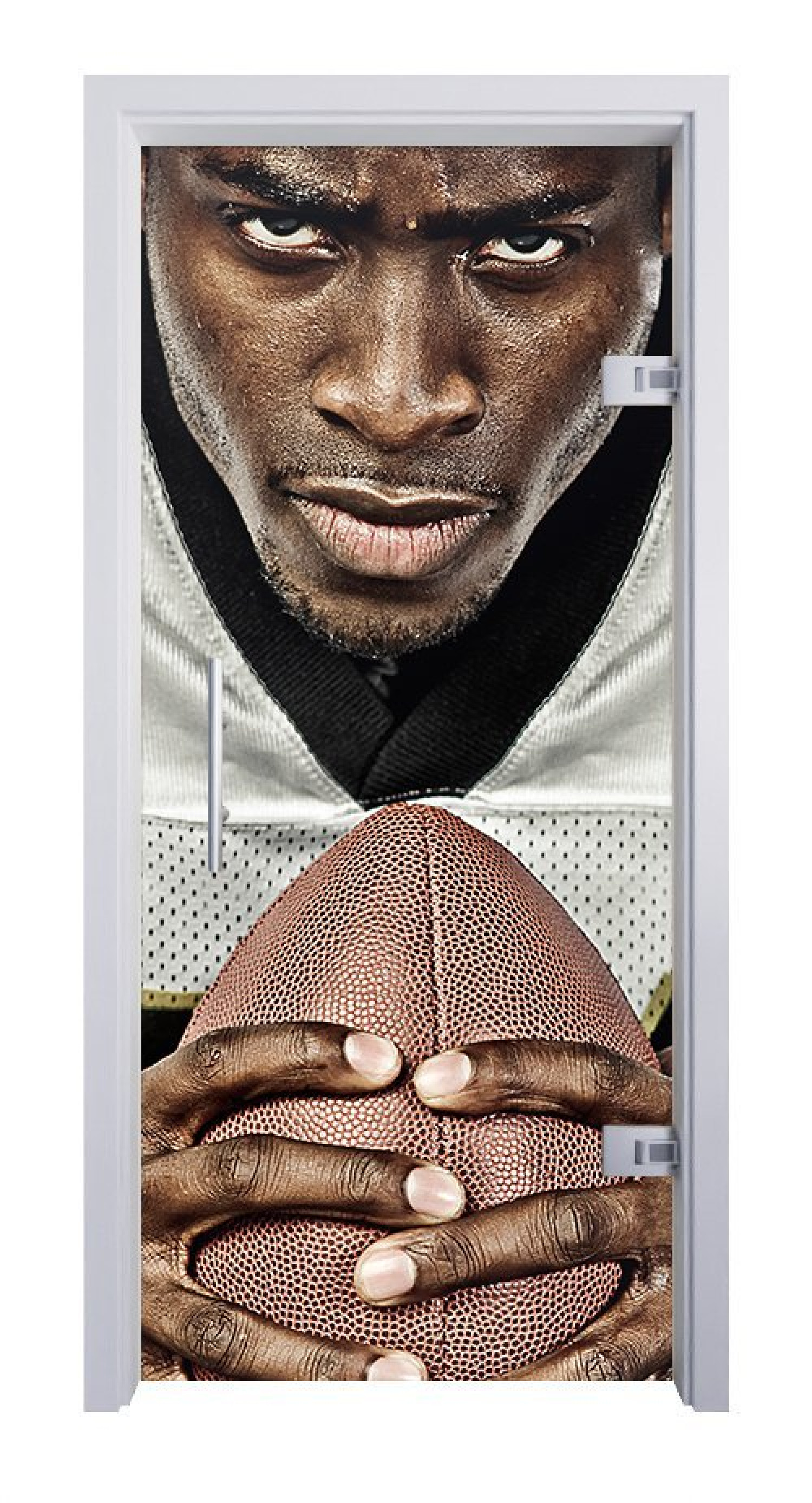 ERKELENZ Glaspendeltür Football Fotoprint