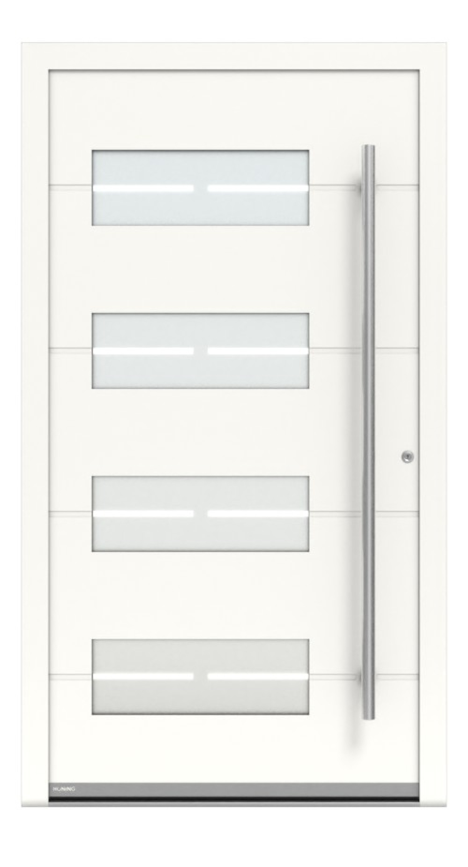 Höning Haustür Schüco Finja AT75-ea RAL 9016 glatt-RAL 9016 glatt Frontansicht außen