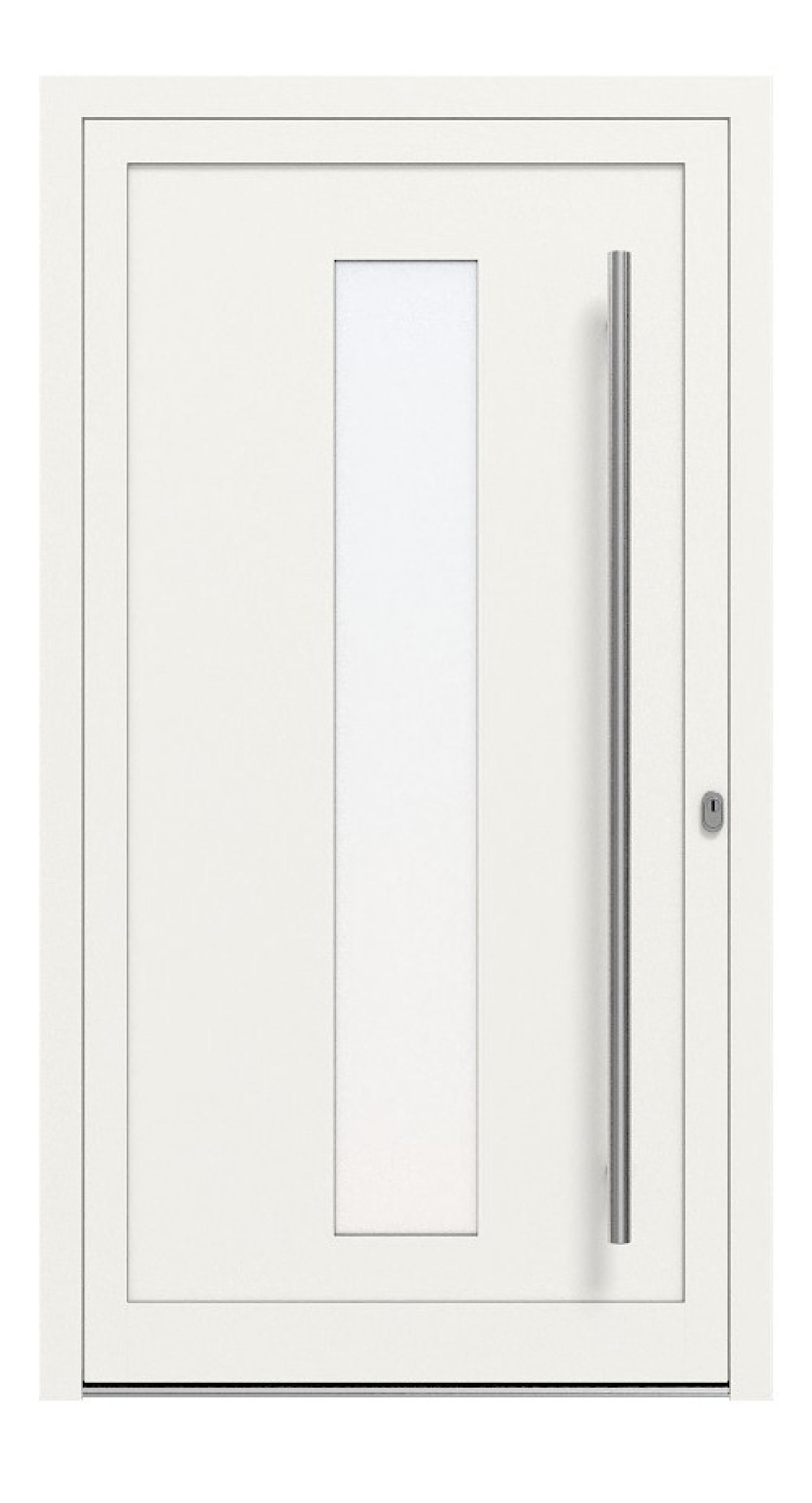 Kneer Haustür Alu AT72 EF 106 RAL 9016-RAL 9016 Frontansicht außen