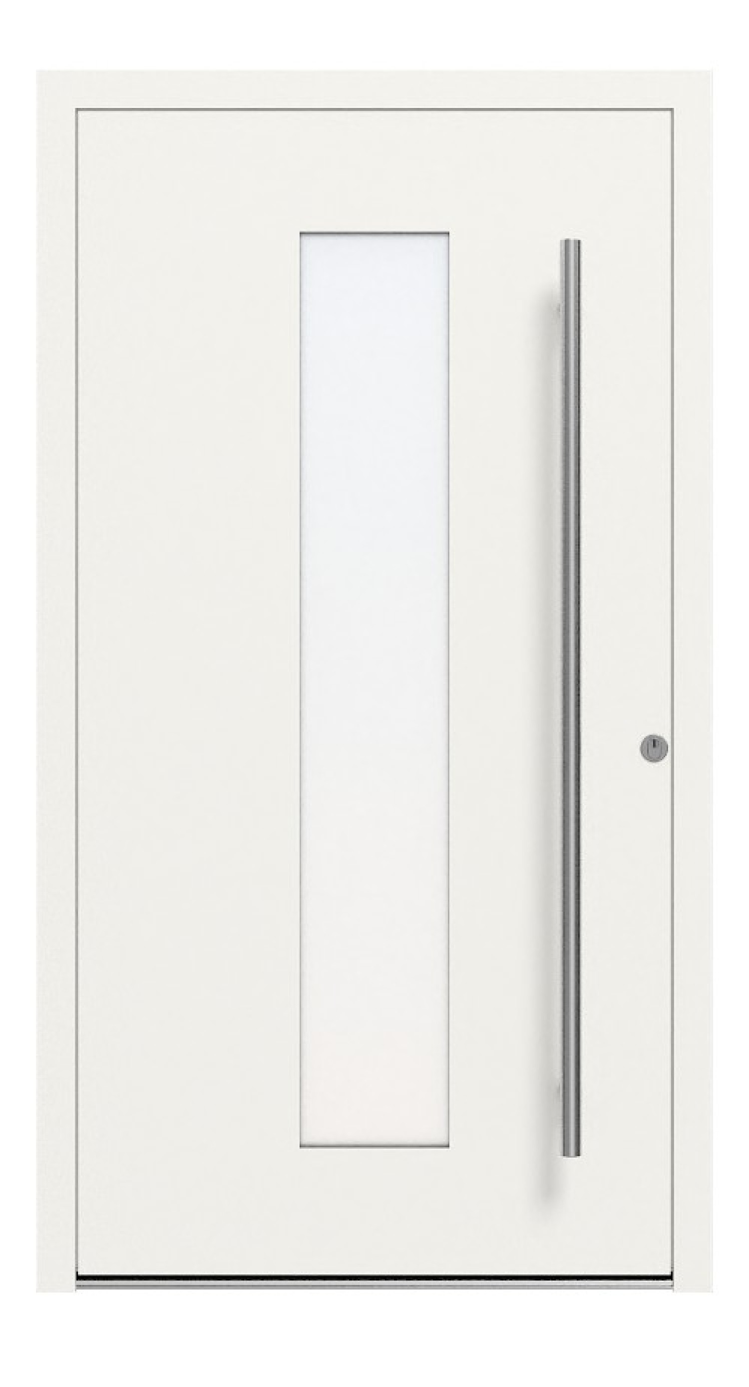 Kneer Haustür Alu AT72 1AF 701 RAL 9016-RAL 9016 Frontansicht außen