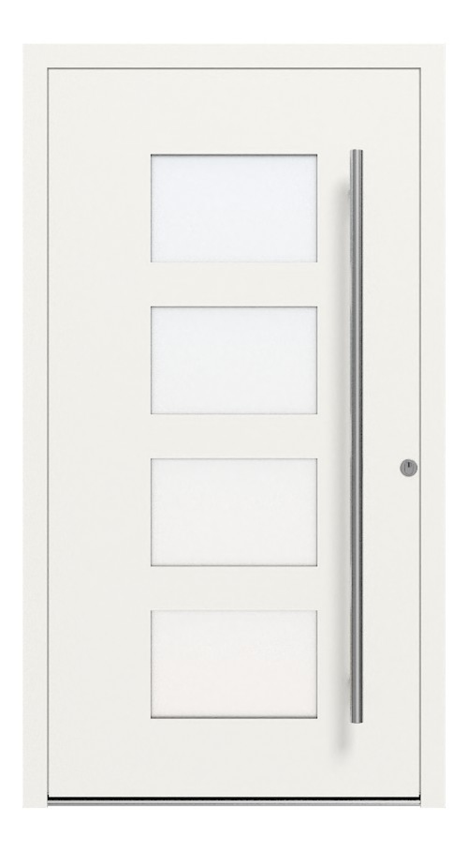 Kneer Haustür Alu AT72 1AF 702 RAL 9016-RAL 9016 Frontansicht außen