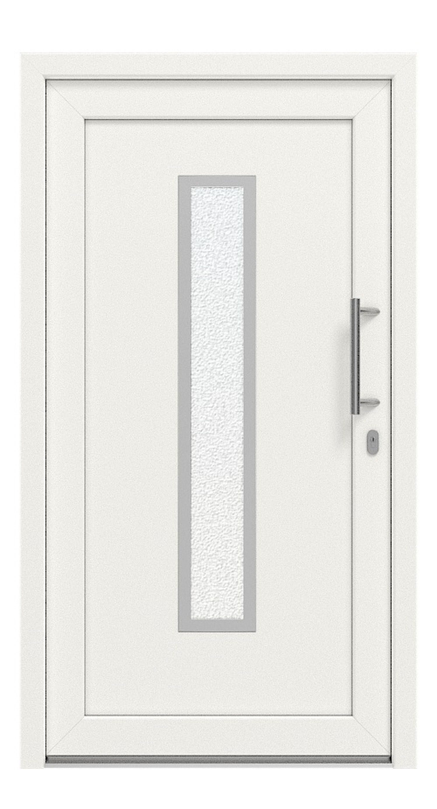 Interio Haustür Kunststoff 3-Sterne 1096 RAL 9016-RAL 9016 Frontansicht außen