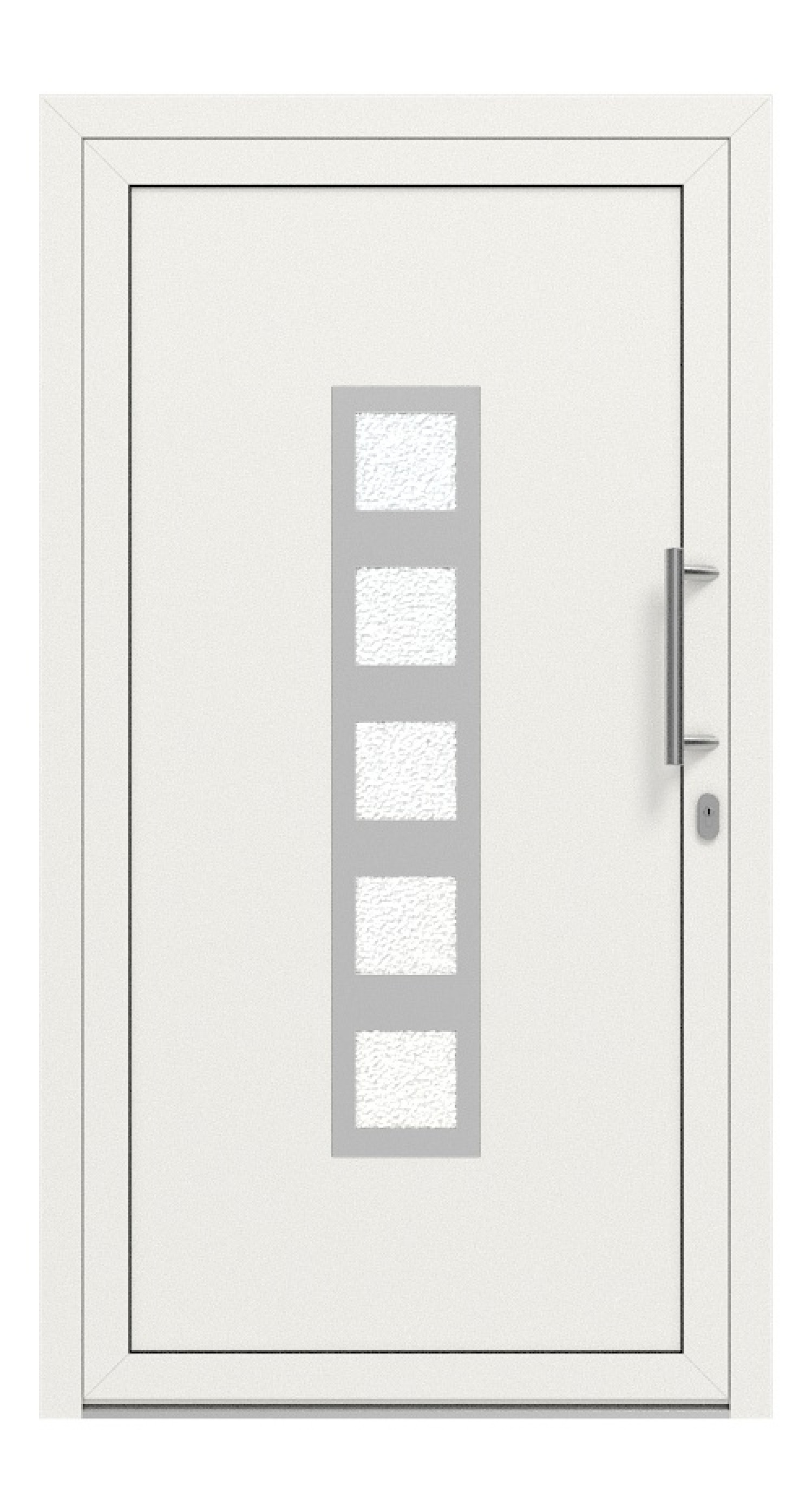 Interio Haustür Alu 5-Sterne 1146 RAL 9016-RAL 9016 Frontansicht außen