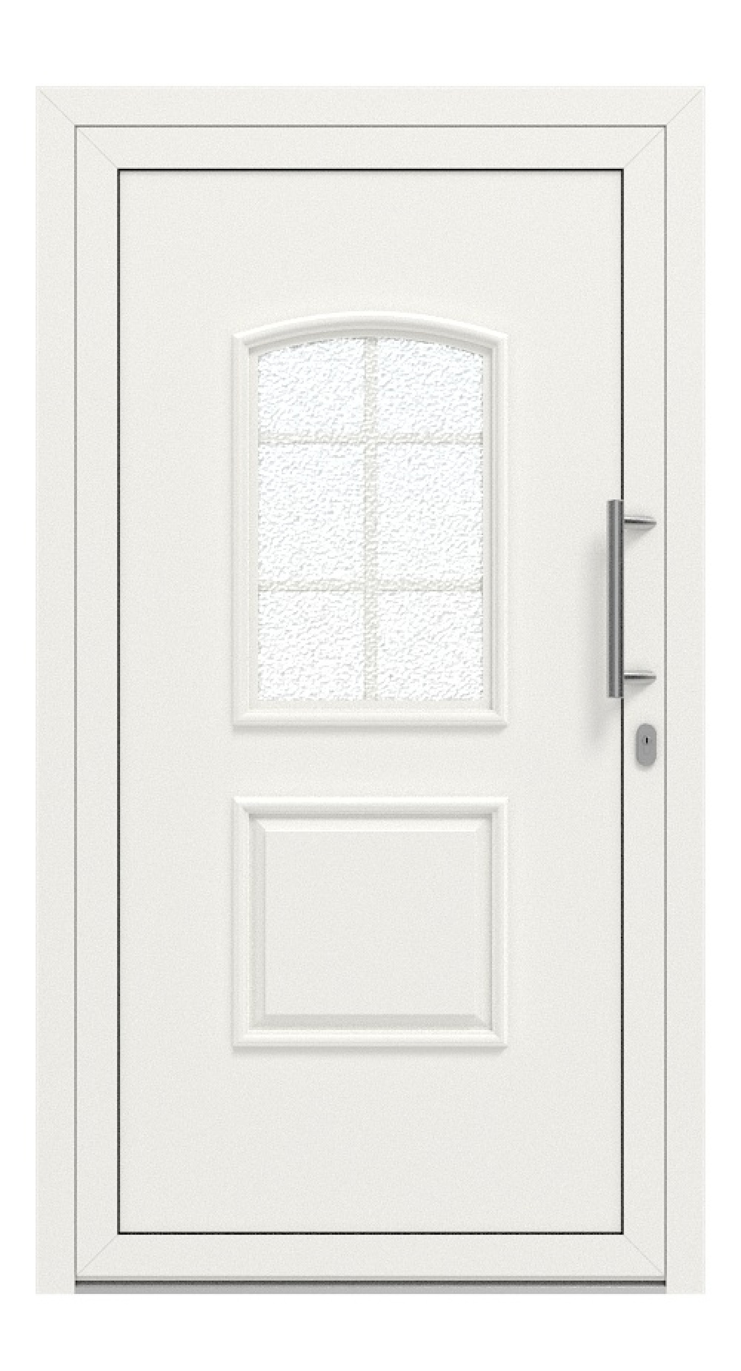 Interio Haustür Alu 5-Sterne 1155 RAL 9016-RAL 9016 Frontansicht außen