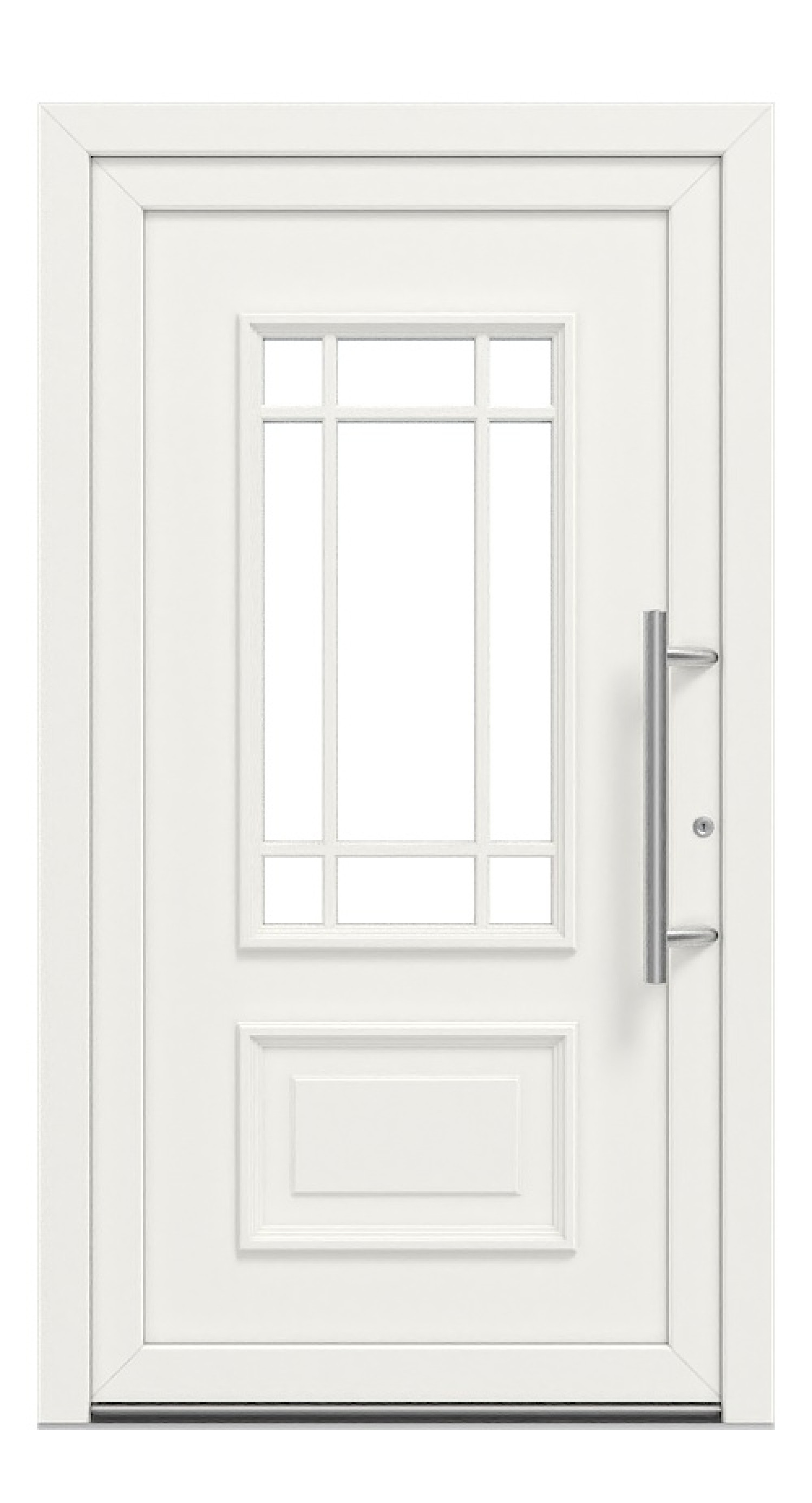 Höning Haustür Edition 2019 Theodor RAL 9016-RAL 9016 Frontansicht außen