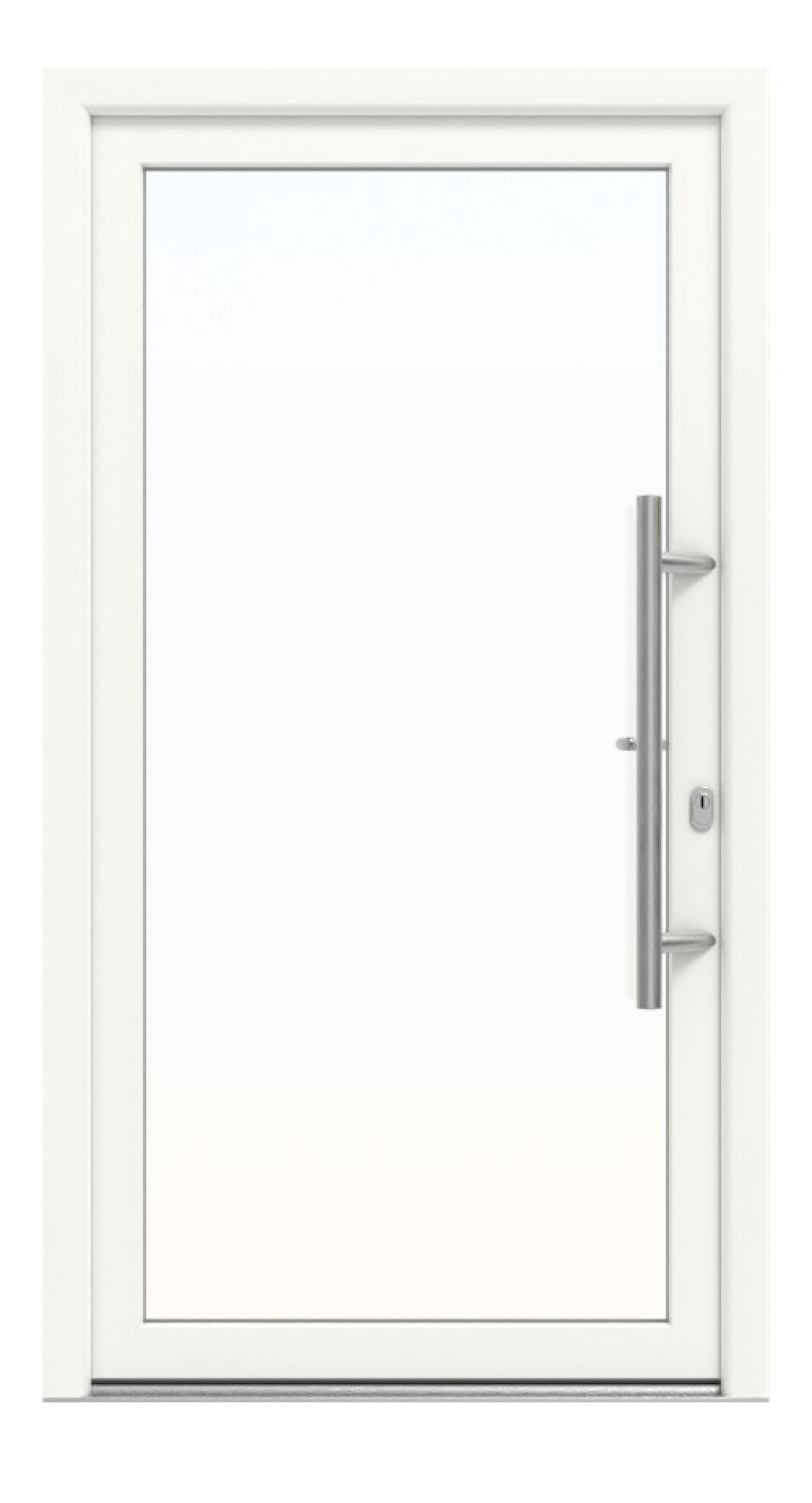 Meeth Haustür Signum Exklusiv PVC 60 RAL 9016-RAL 9016 Frontansicht außen