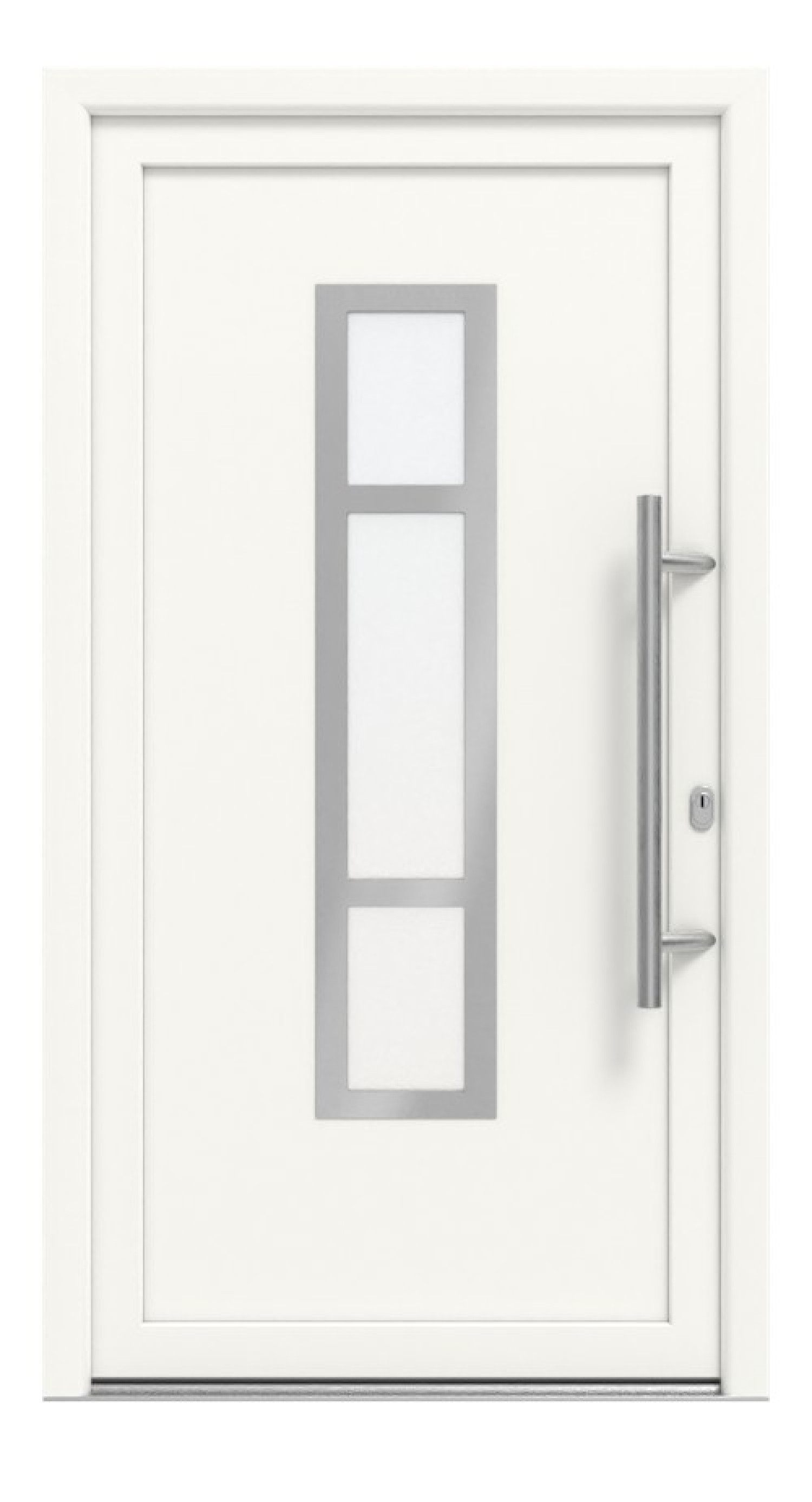 Meeth Haustür Signum Exklusiv PVC 87 RAL 9016-RAL 9016 Frontansicht außen