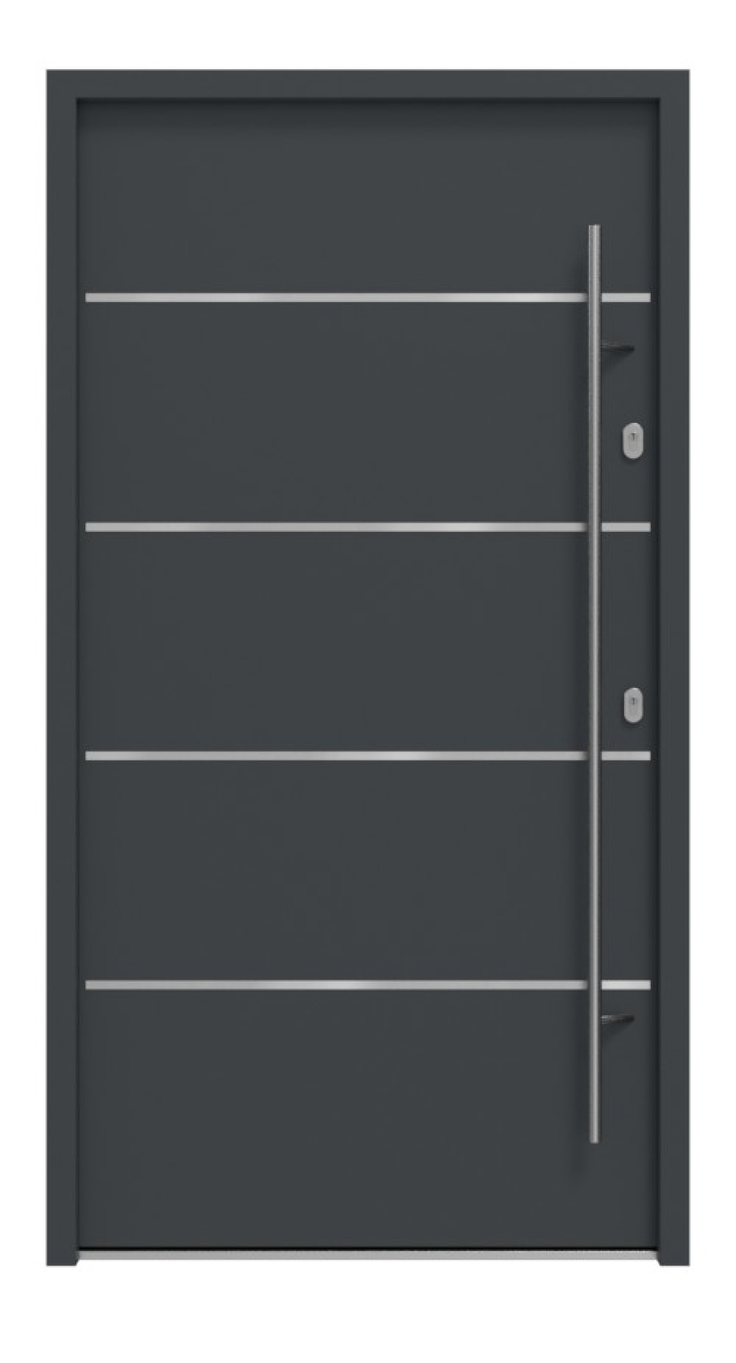 Haustür System S68 2ZA Atena RAL 7016-RAL 7016 Frontansicht außen