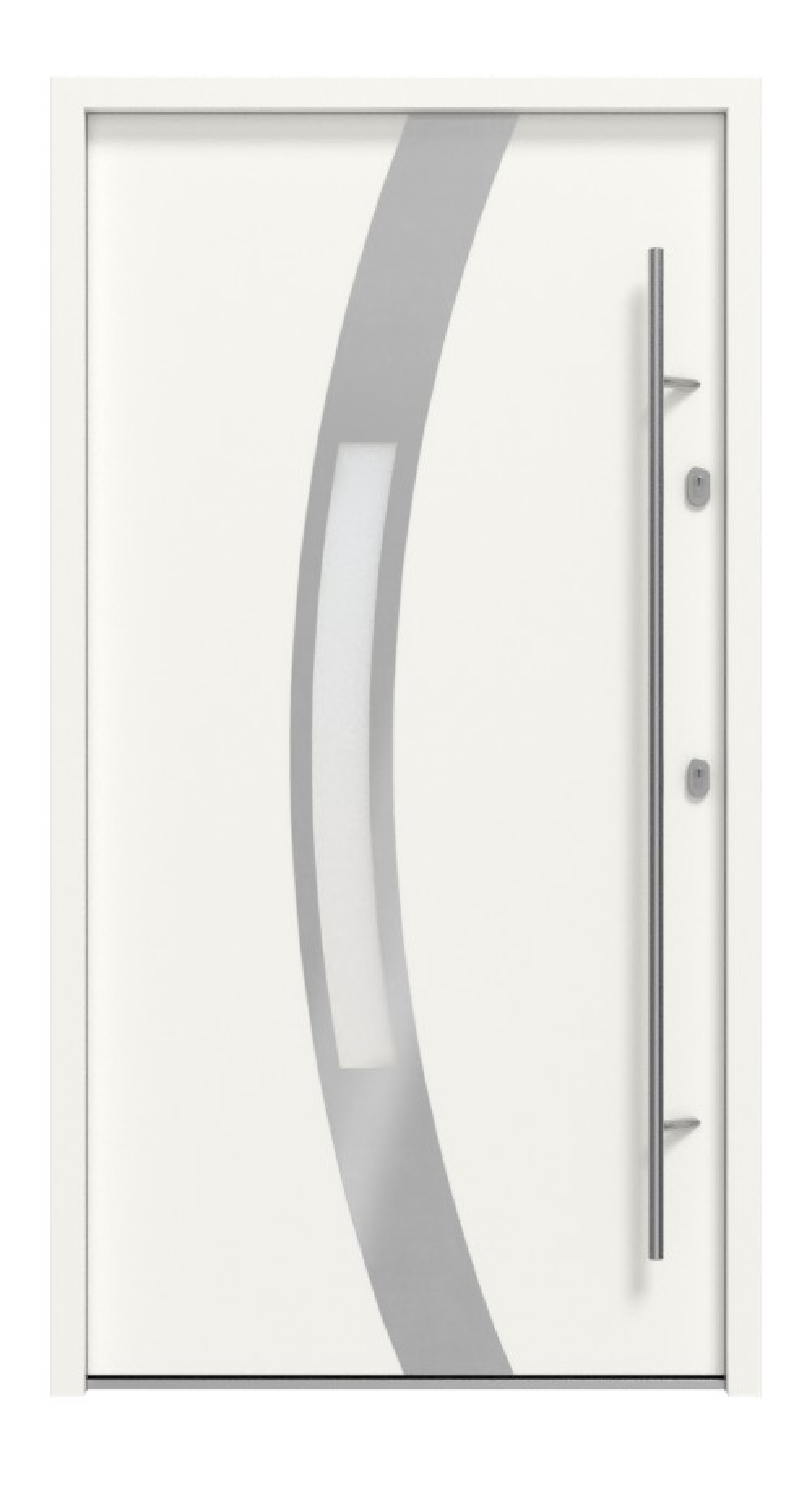Haustür System S68 2ZA Idalia RAL 9016-RAL 9016 Frontansicht außen