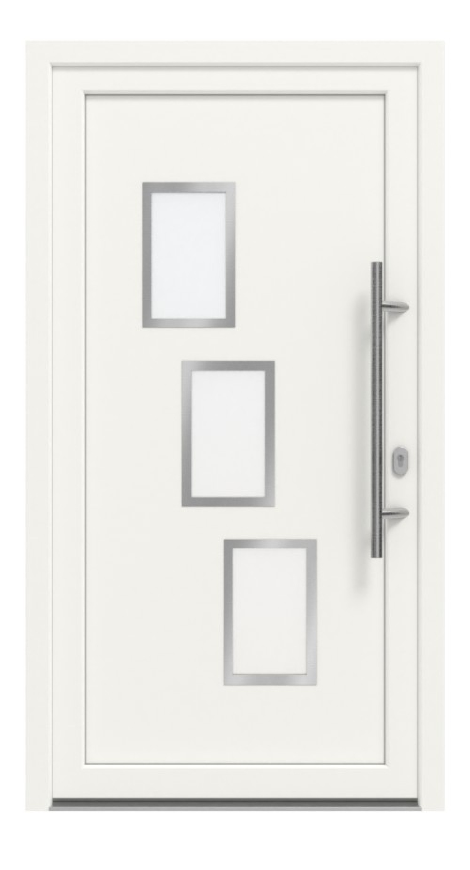 Haustür Kunststoff Premium F015 RAL 9016-RAL 9016 Frontansicht außen