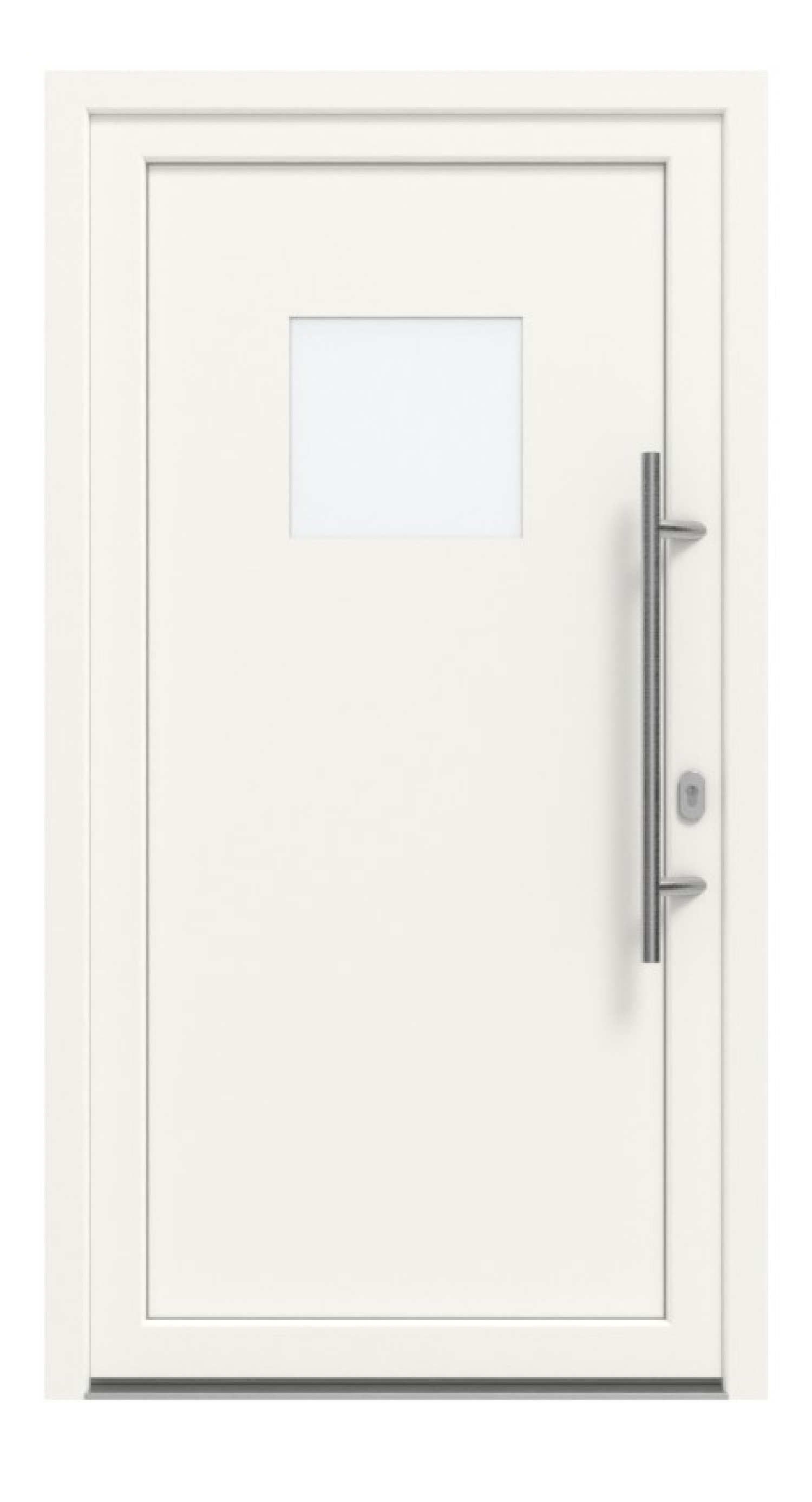 Haustür Kunststoff Premium F017 RAL 9016-RAL 9016 Frontansicht außen