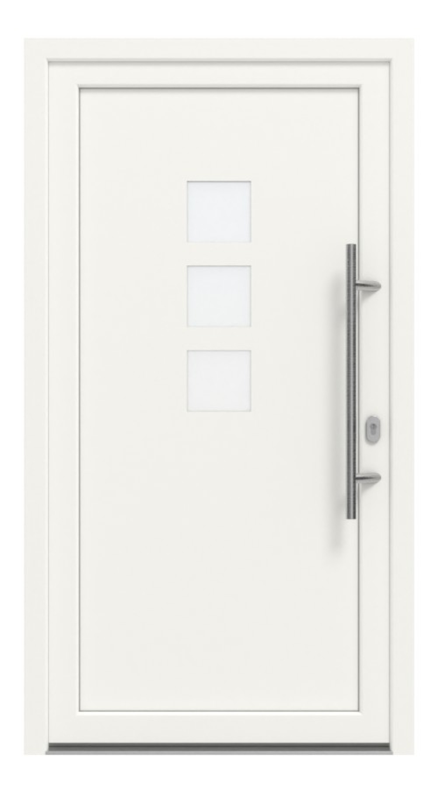 Haustür Kunststoff Premium F024 RAL 9016-RAL 9016 Frontansicht außen