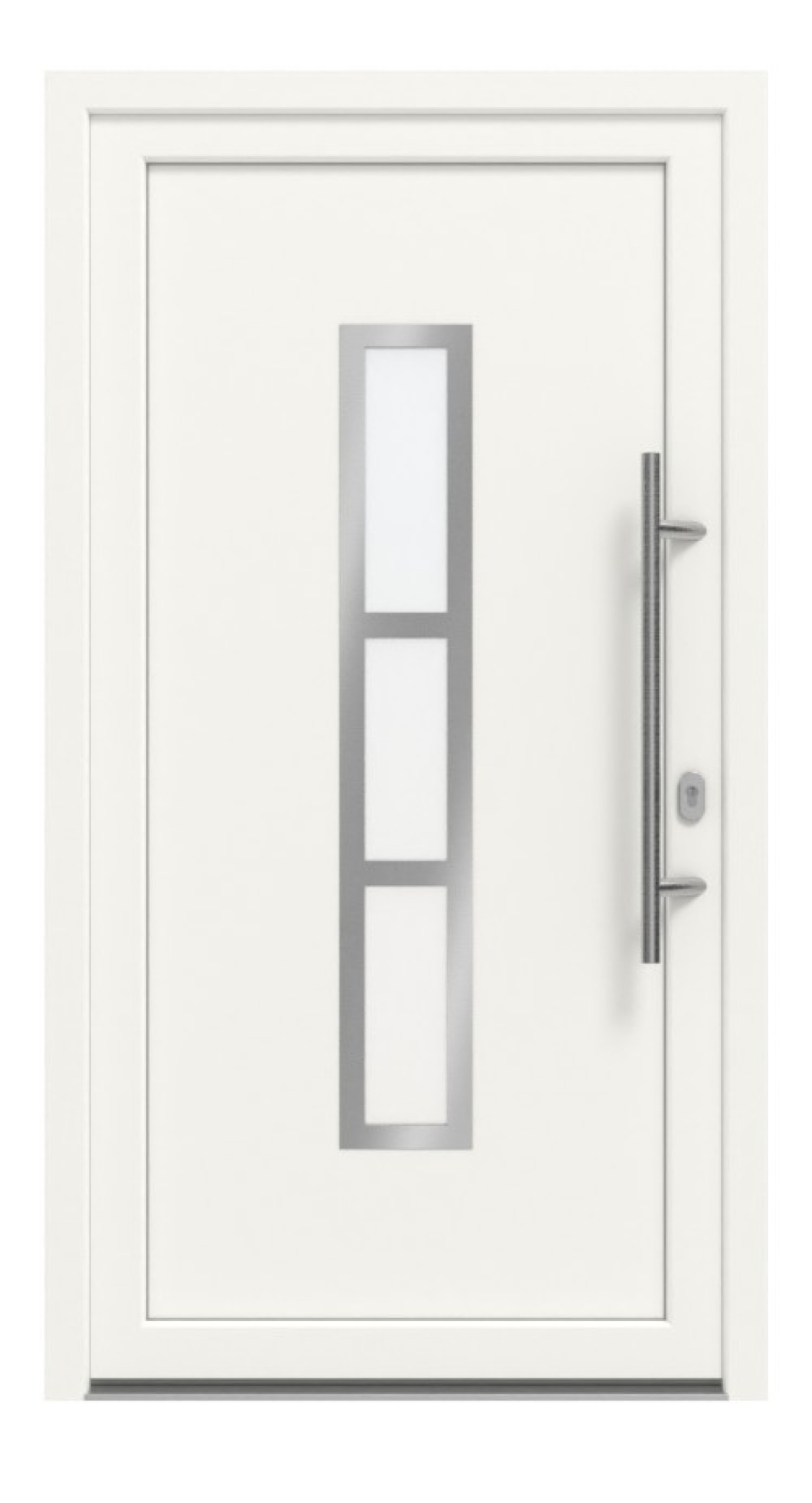Haustür Kunststoff Premium F027 RAL 9016-RAL 9016 Frontansicht außen