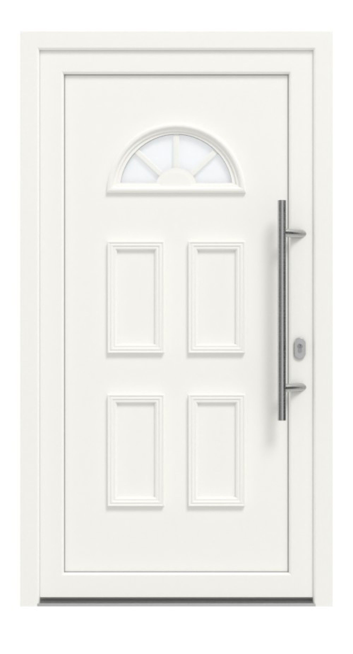 Haustür Kunststoff Premium T004 RAL 9016-RAL 9016 Frontansicht außen