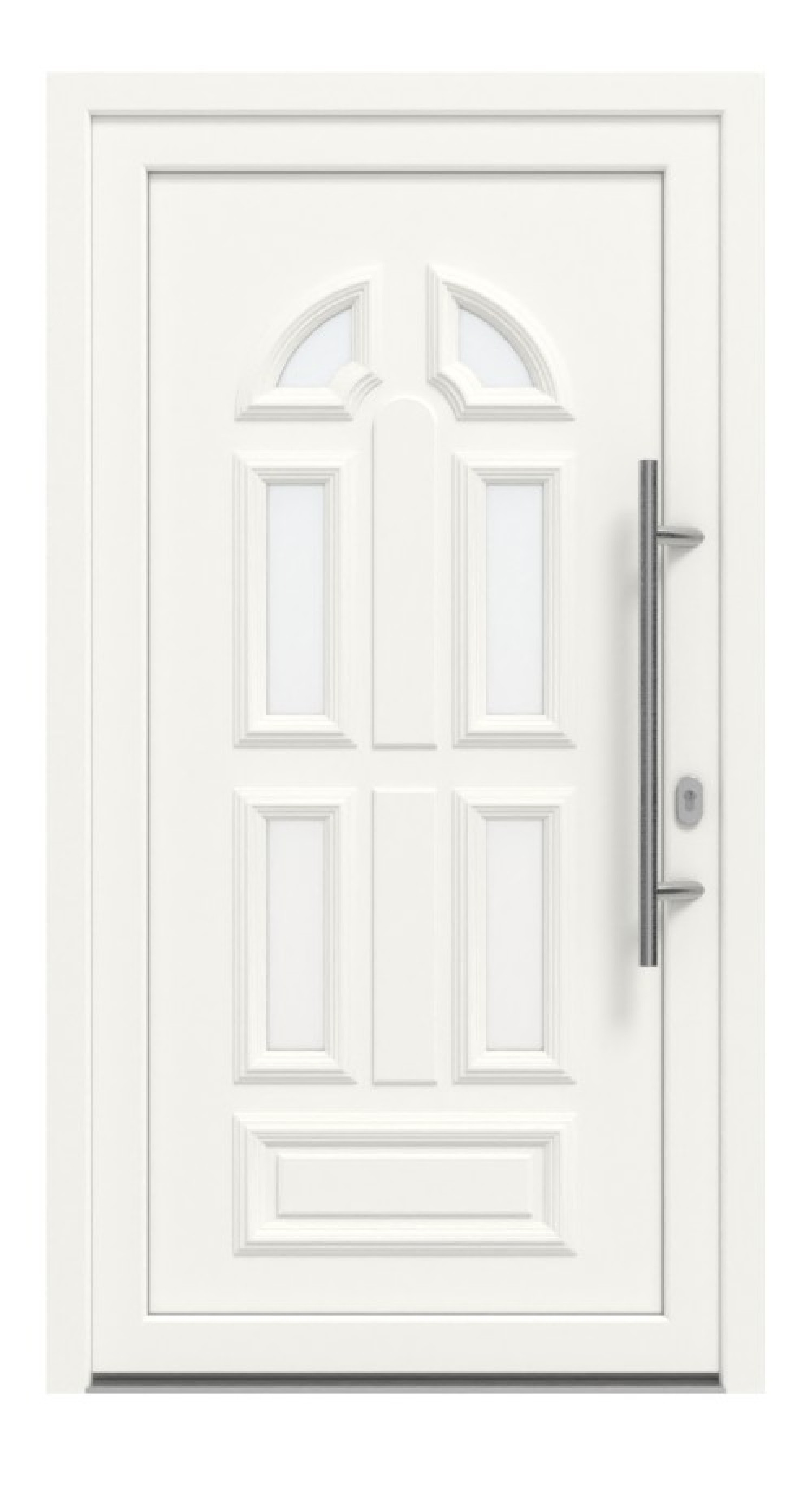 Haustür Kunststoff Premium T023 RAL 9016-RAL 9016 Frontansicht außen